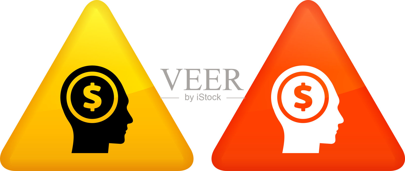 在我心中有金钱的人脸轮廓。插画图片素材