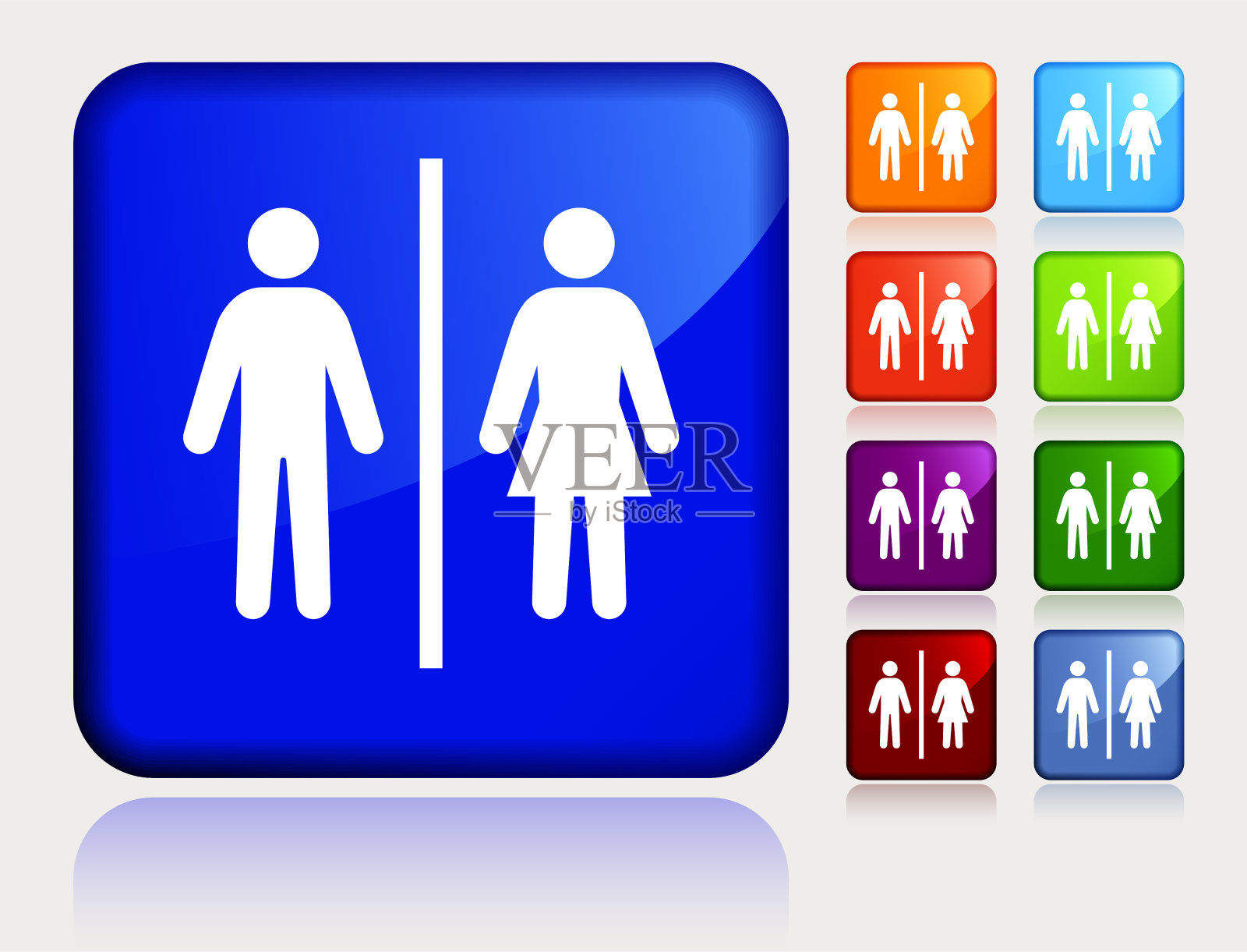 公共厕所的迹象。插画图片素材