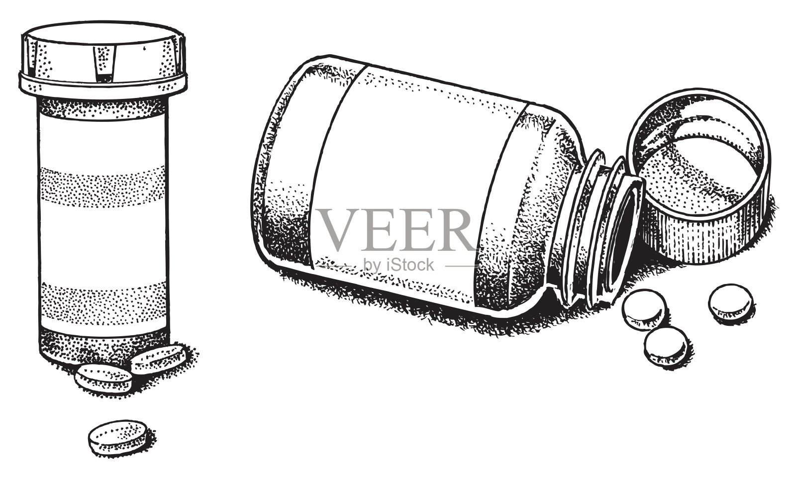 处方药药瓶插画图片素材