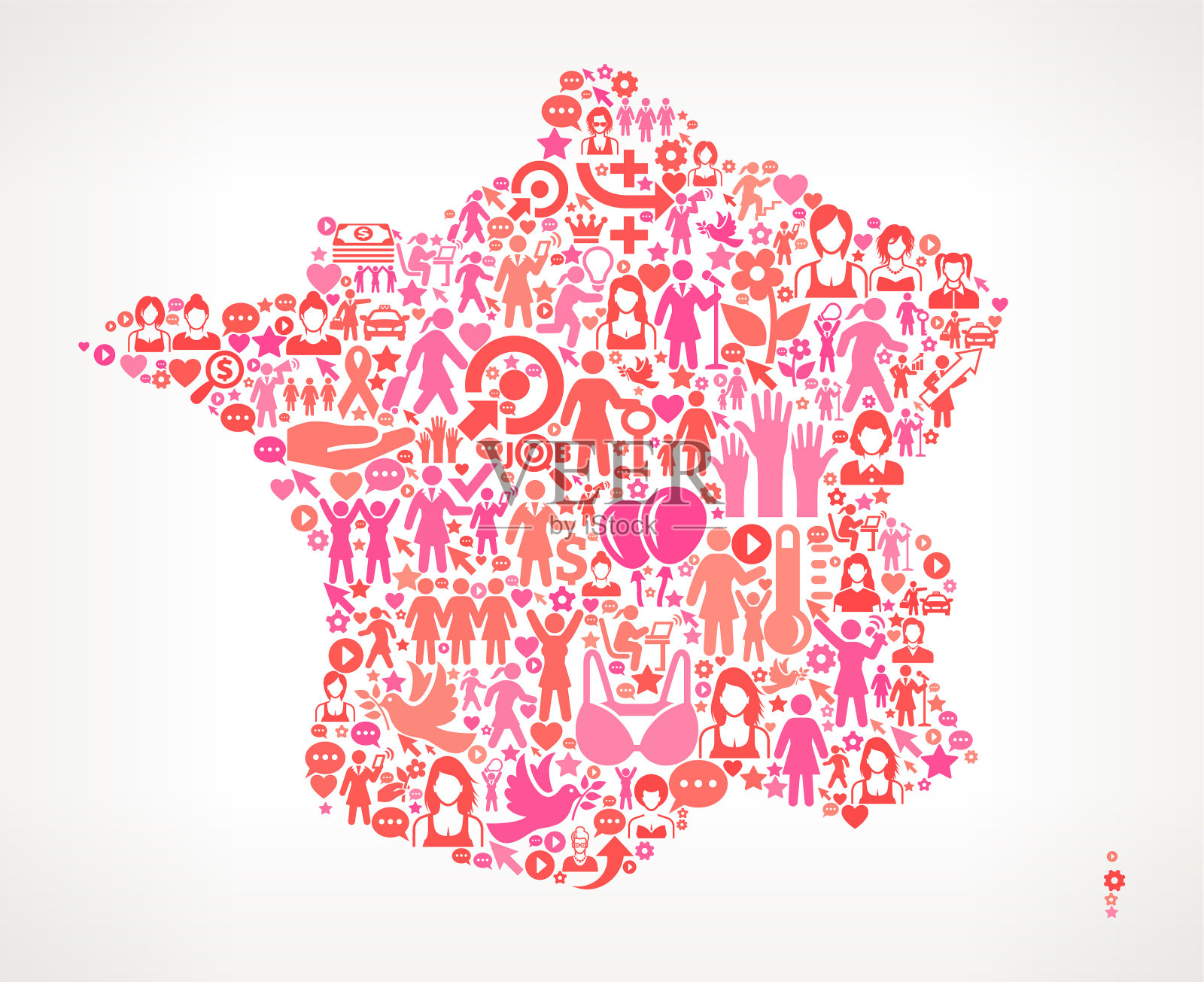 法国妇女权利矢量图标模式插画图片素材