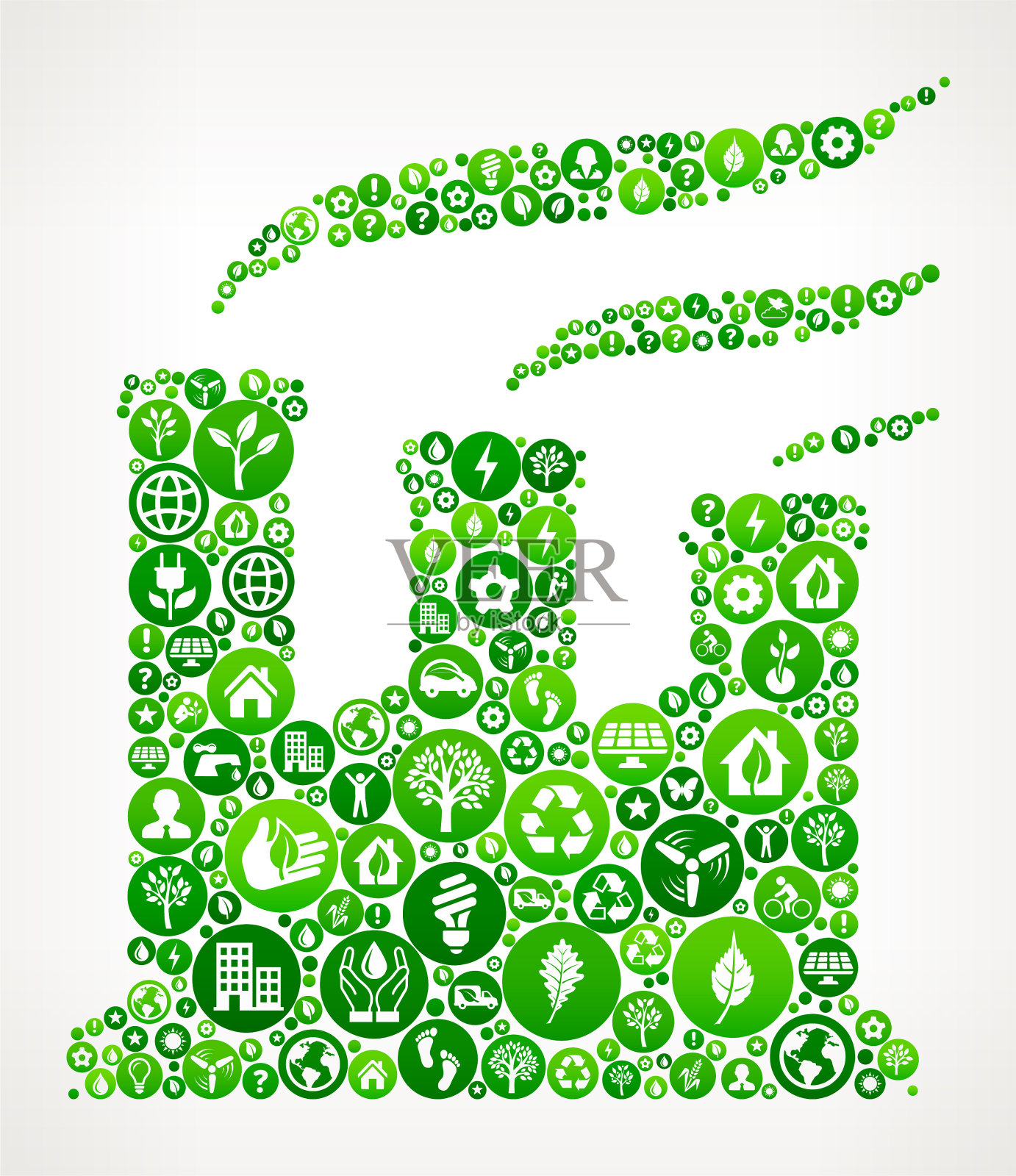 工厂排烟环保图标插画图片素材