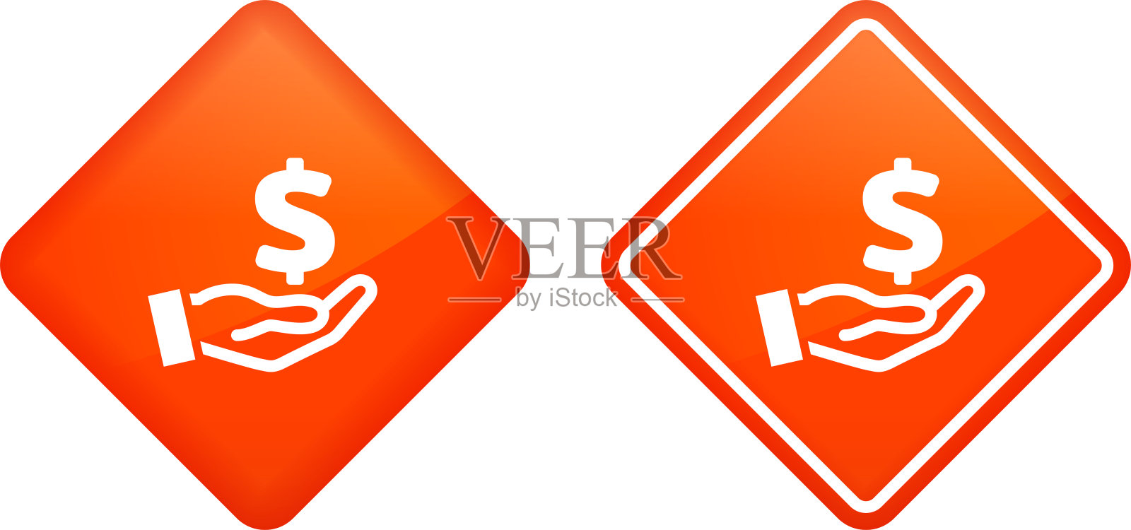 人手中的美元。插画图片素材