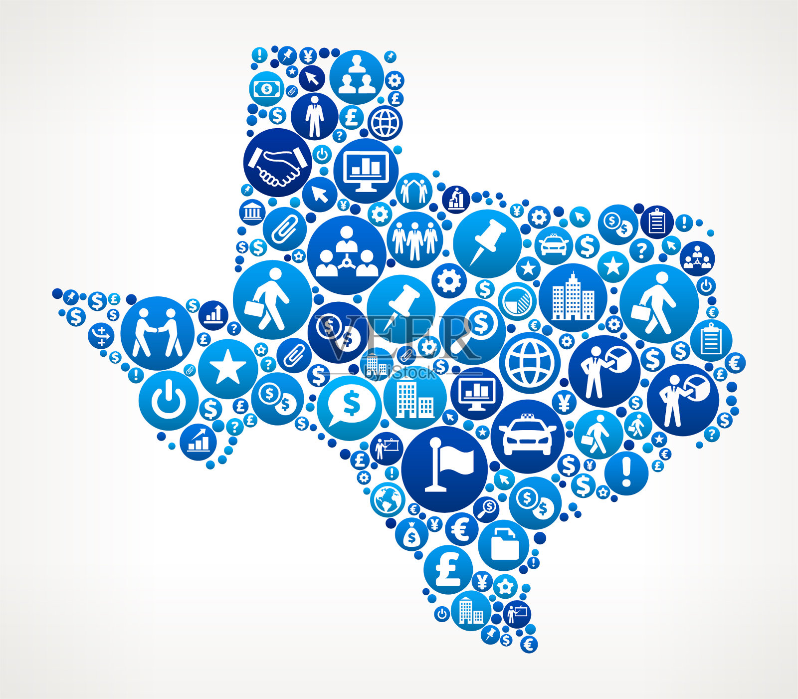 德克萨斯州商业和金融矢量图标图案插画图片素材