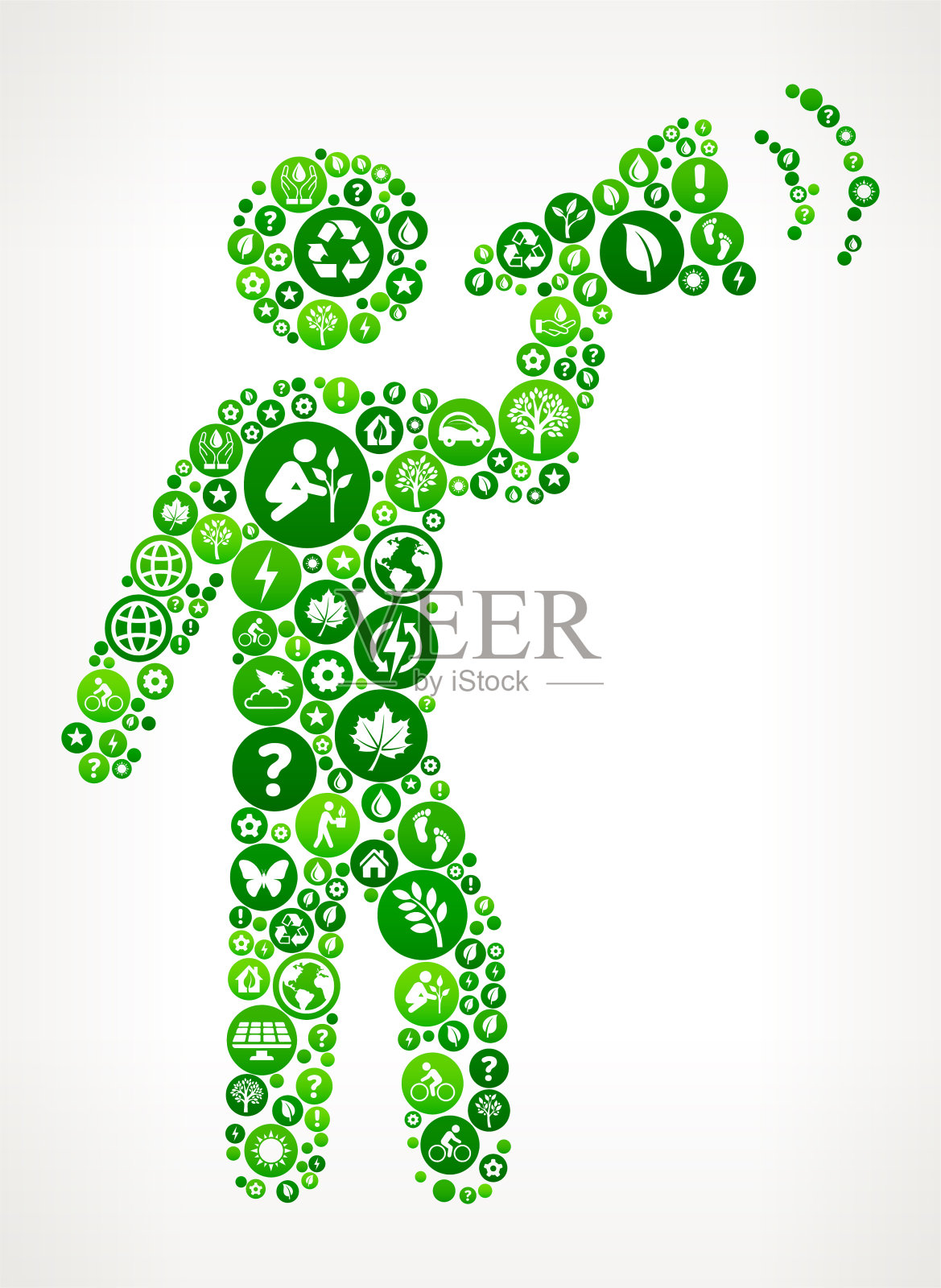 扩音器集结自然与环境保护图标模式插画图片素材