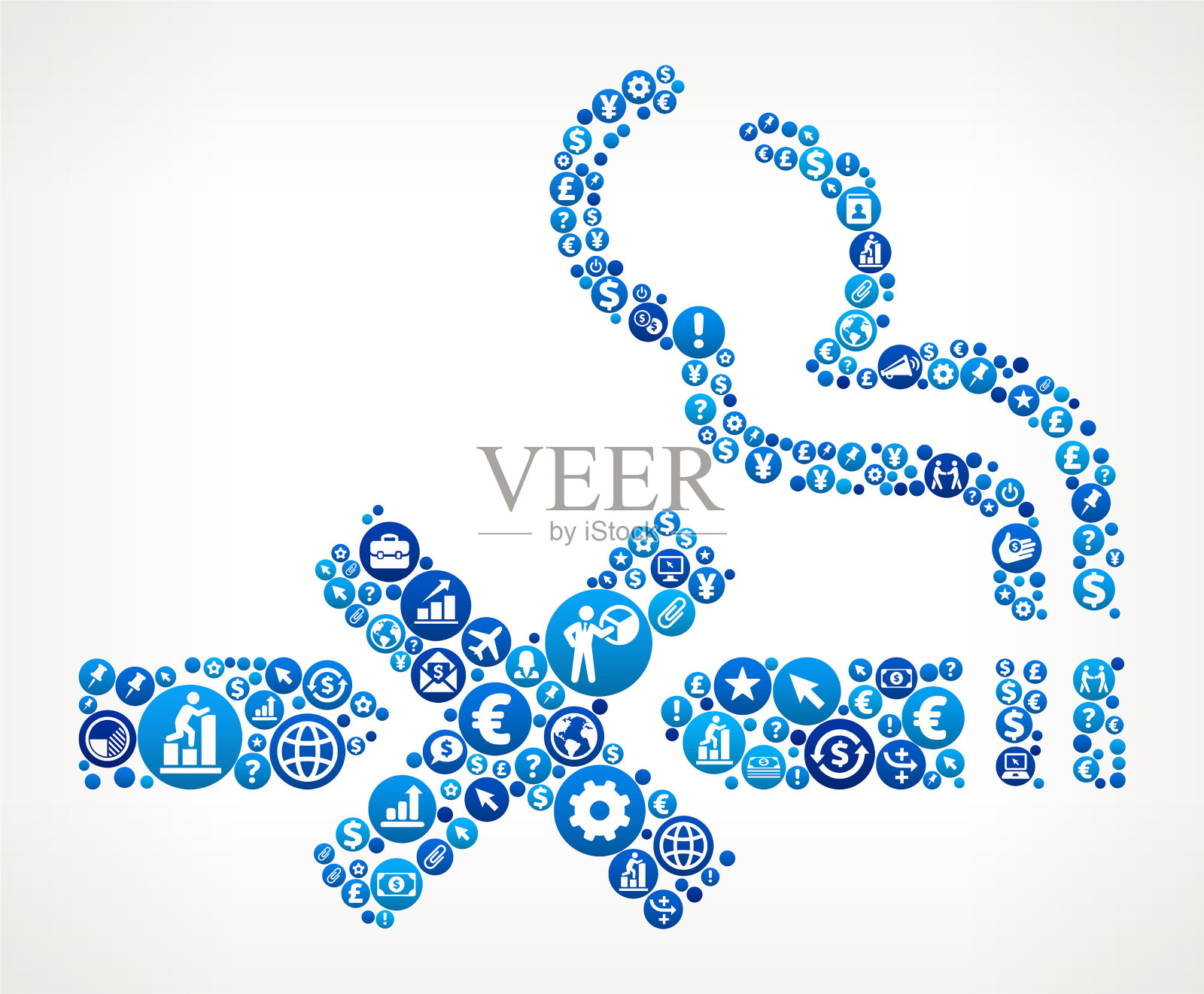 无烟商业和金融蓝色图标模式插画图片素材