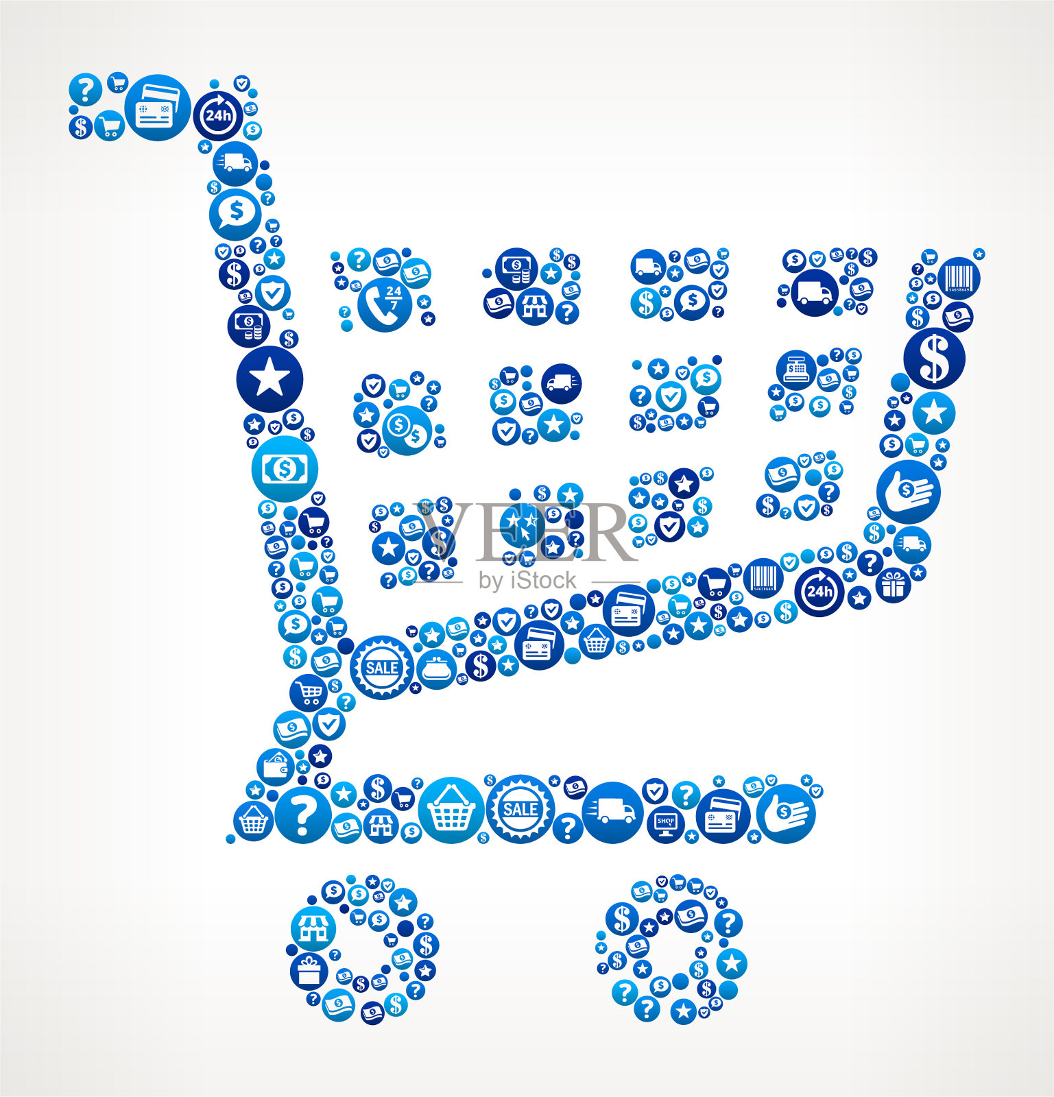 购物车购物和电子商务背景模式插画图片素材