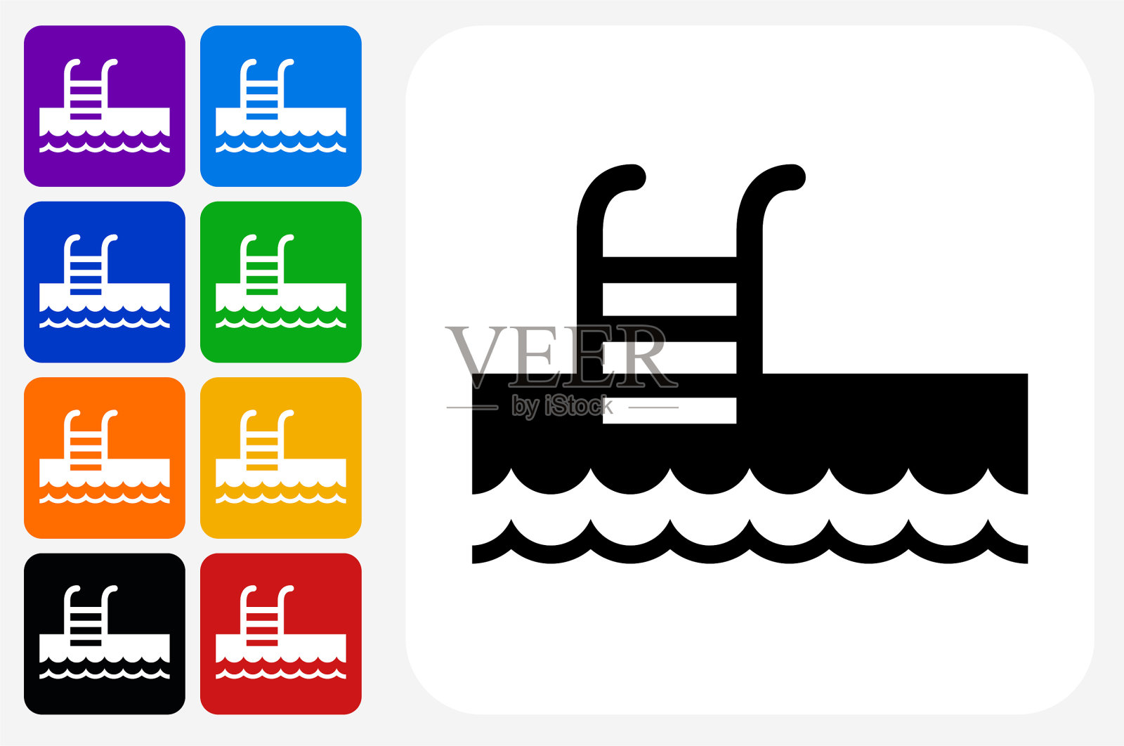 池梯图标方形按钮设置插画图片素材