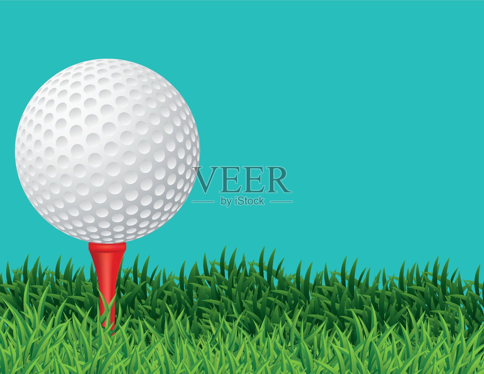 草地上的高尔夫球背景插画图片素材
