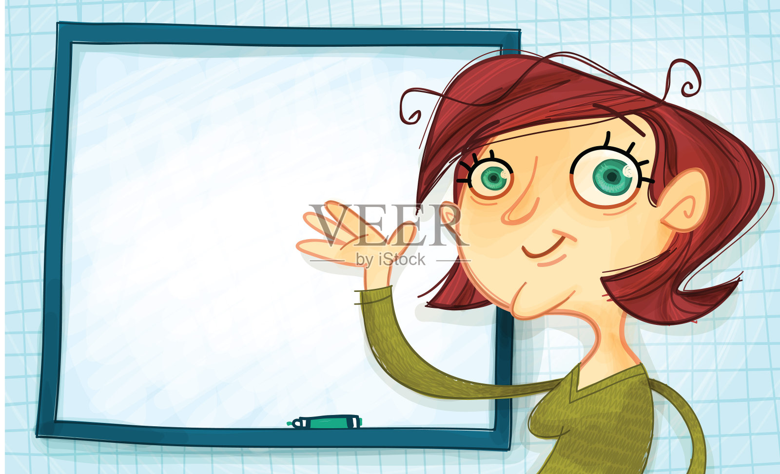 学校很酷!~幸福的老师插画图片素材