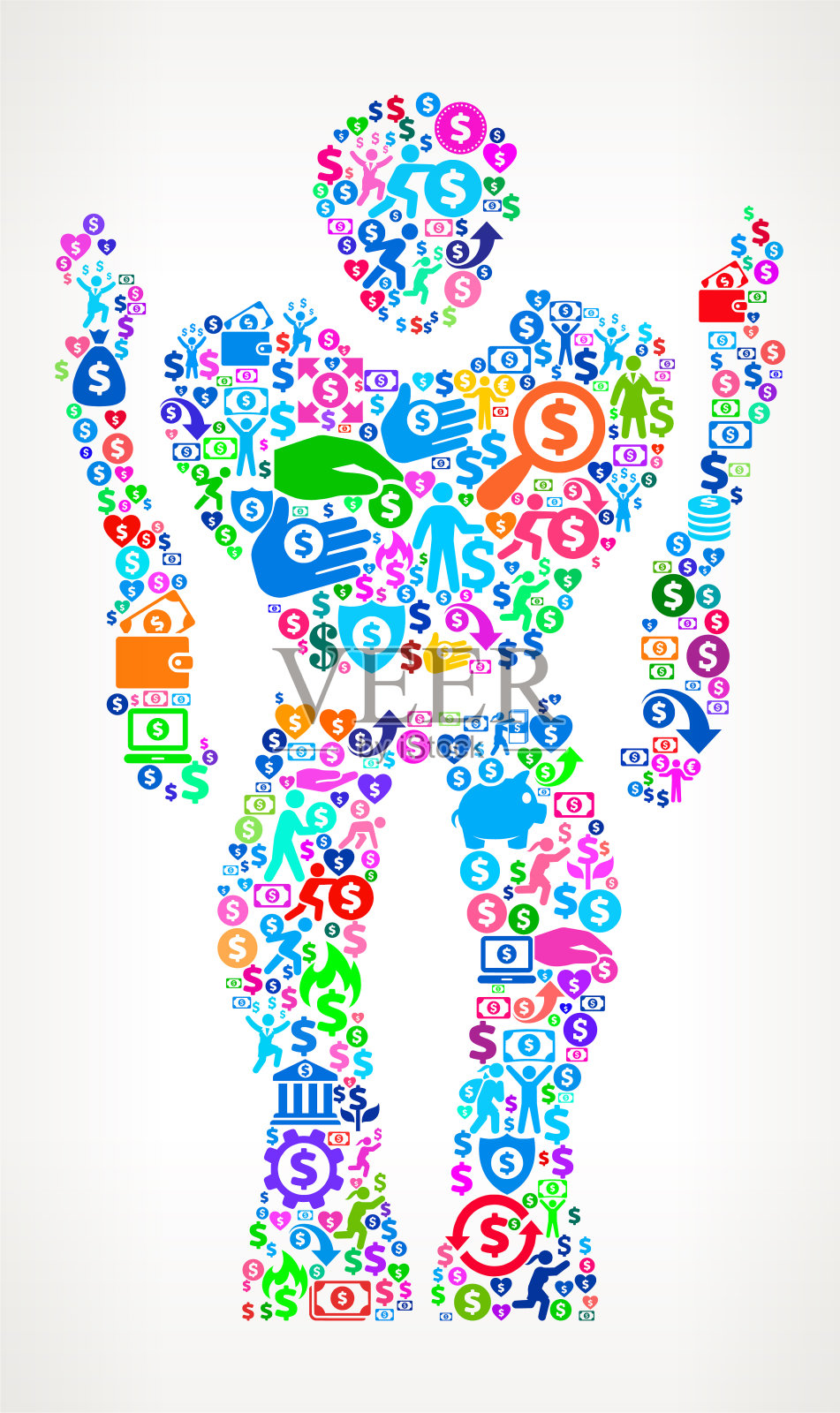 机器人金钱矢量图标模式插画图片素材