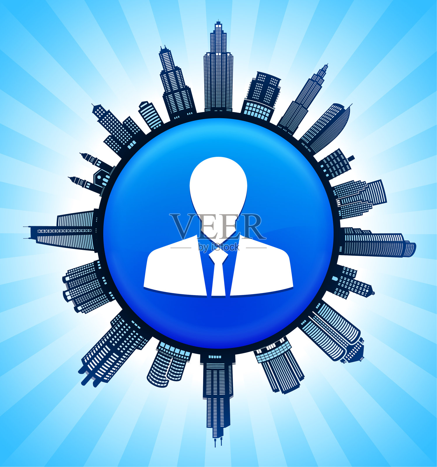 商人简介现代城市景观天际线背景插画图片素材