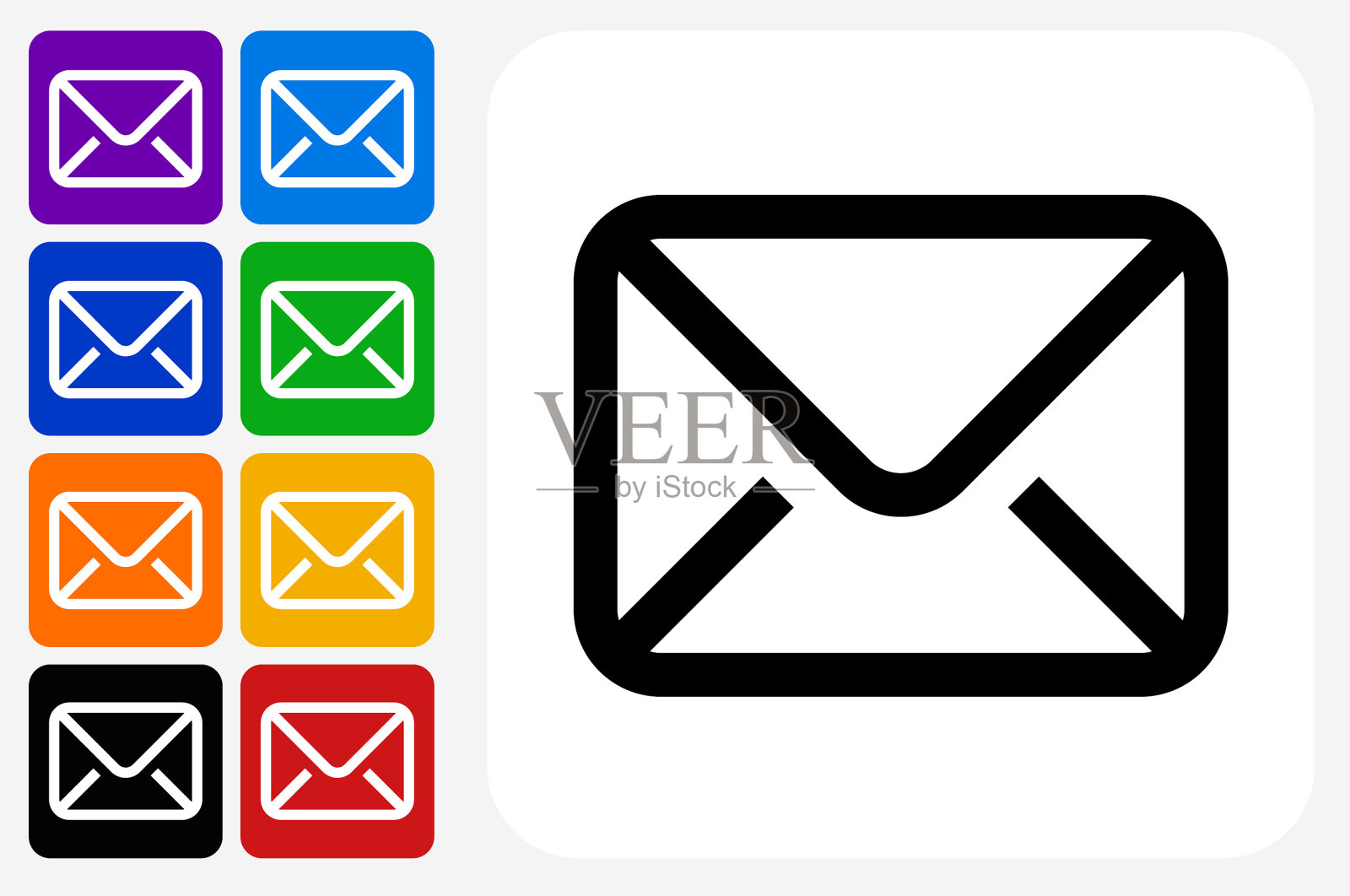 字母图标方形按钮设置插画图片素材