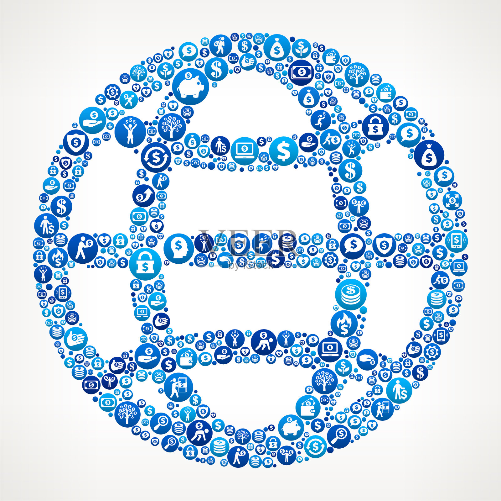 全球金钱蓝色图标图案背景插画图片素材