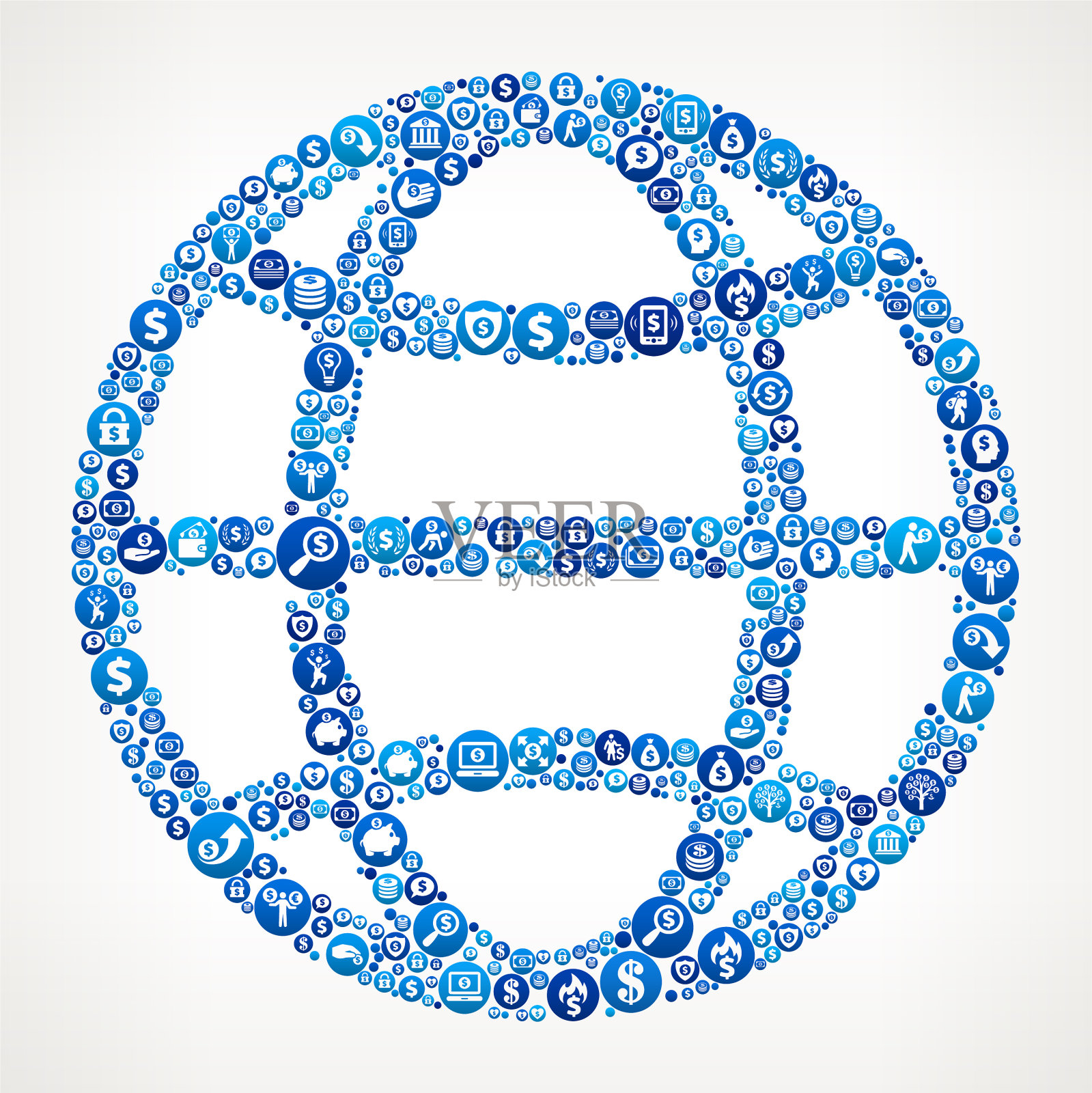 全球金钱蓝色图标图案背景插画图片素材