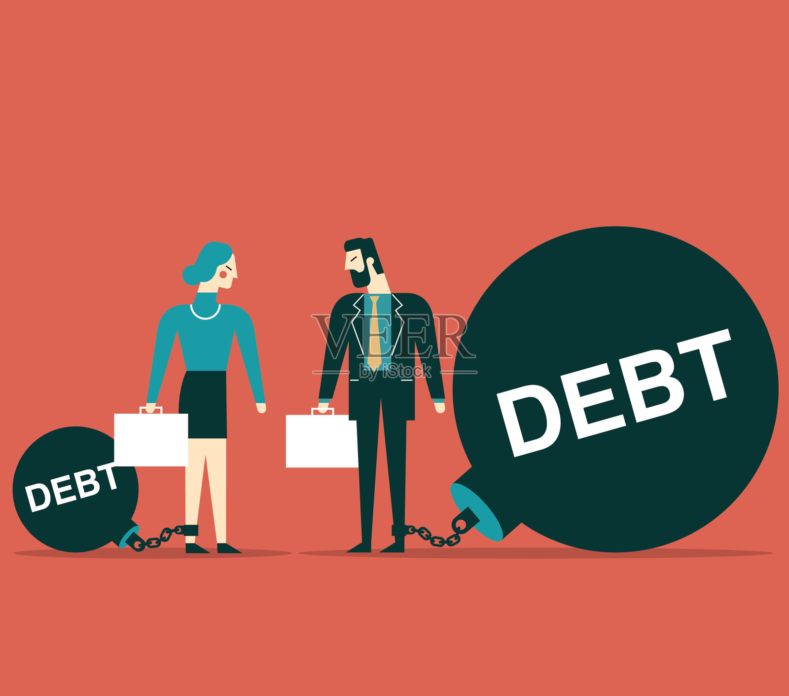 债务插画图片素材