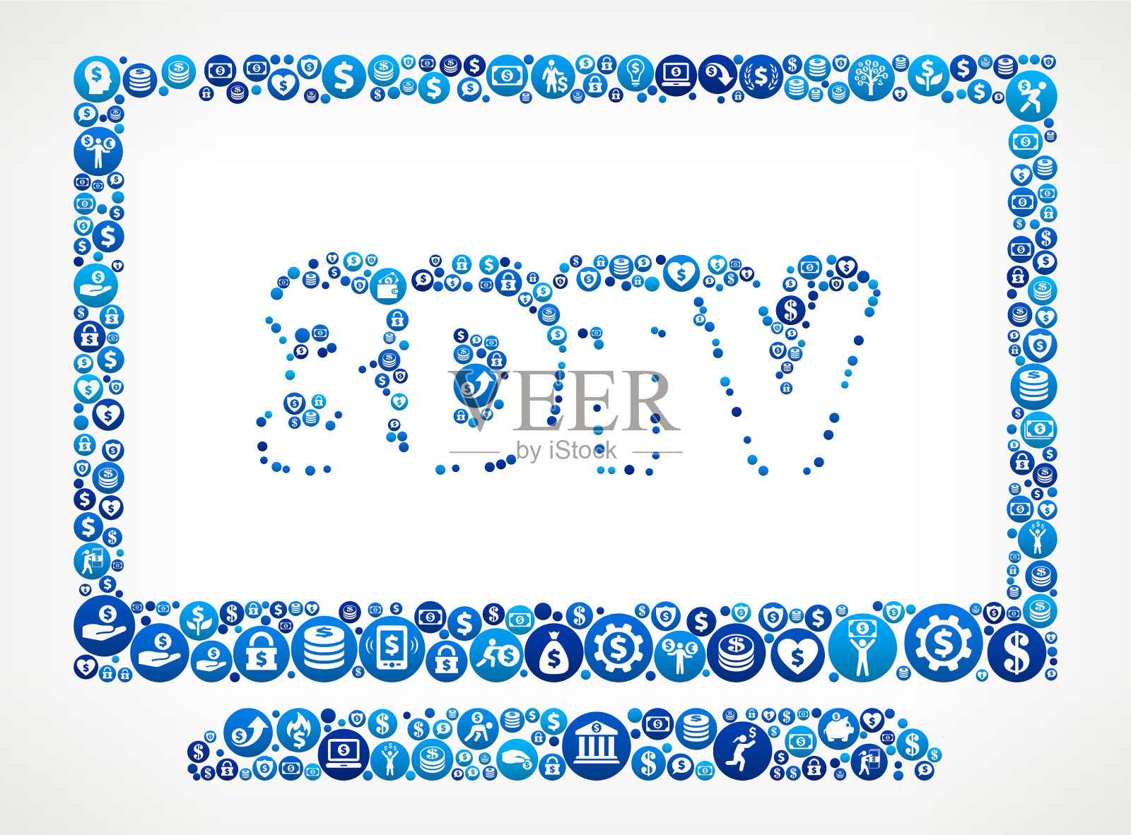 3d电视金钱蓝色图标图案背景插画图片素材