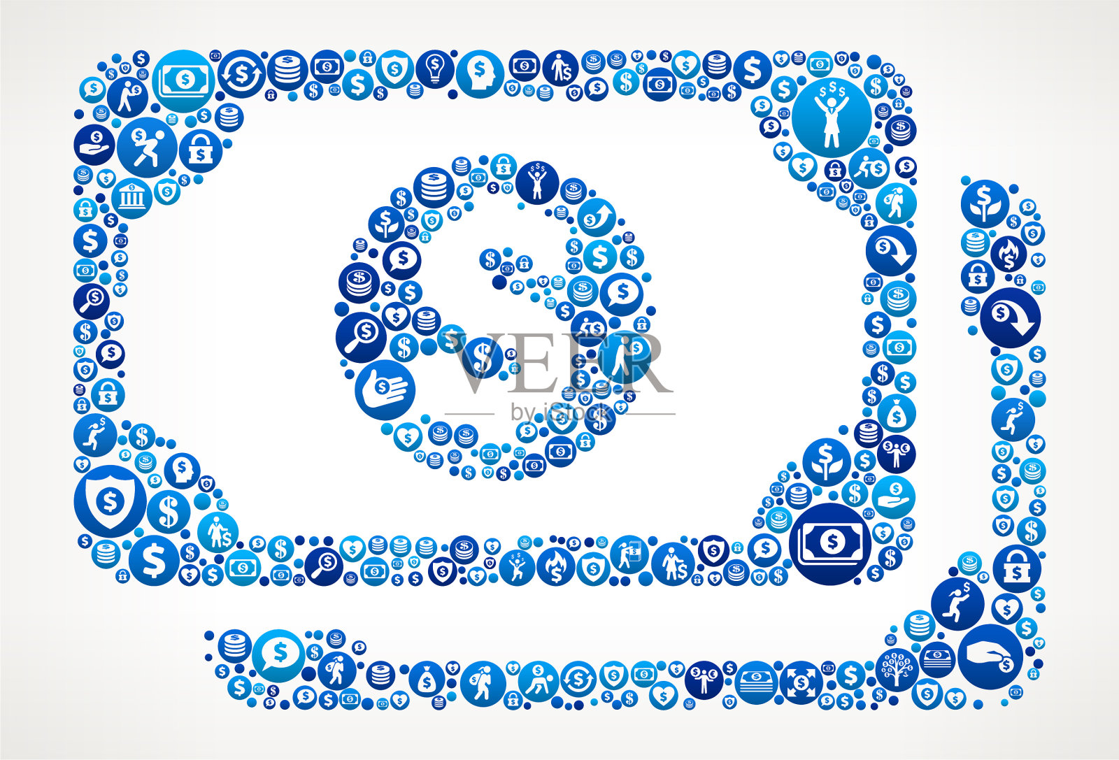 现金金钱金钱蓝色图标图案背景插画图片素材