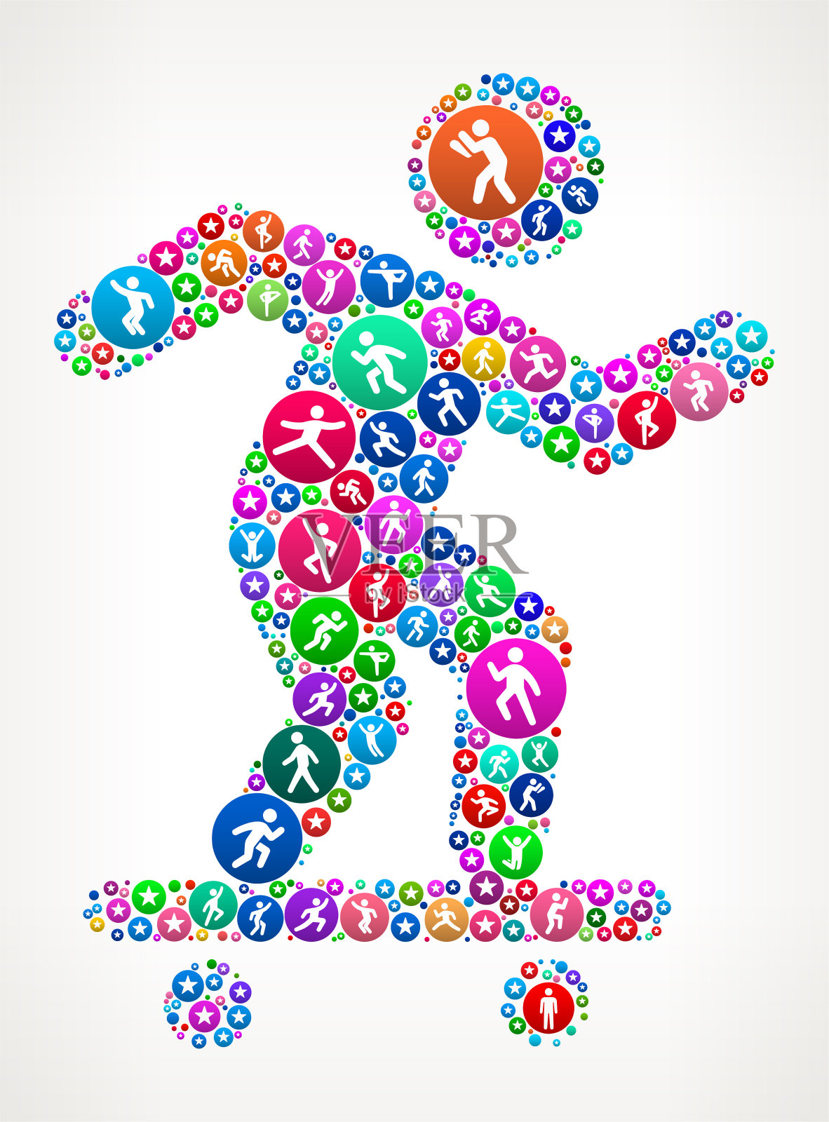 滑板人在运动健身图标模式插画图片素材