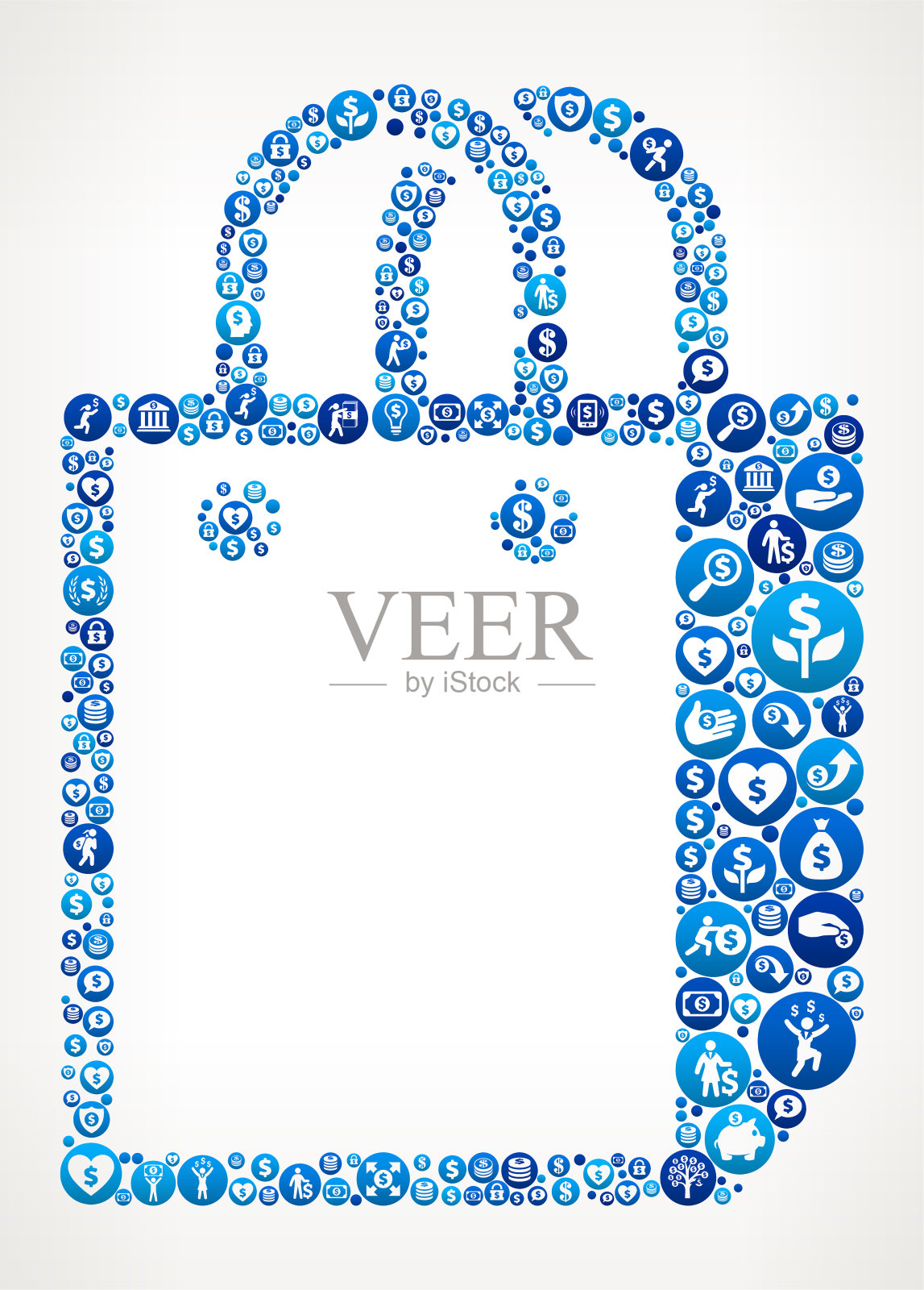 商店袋钱蓝色图标图案背景插画图片素材