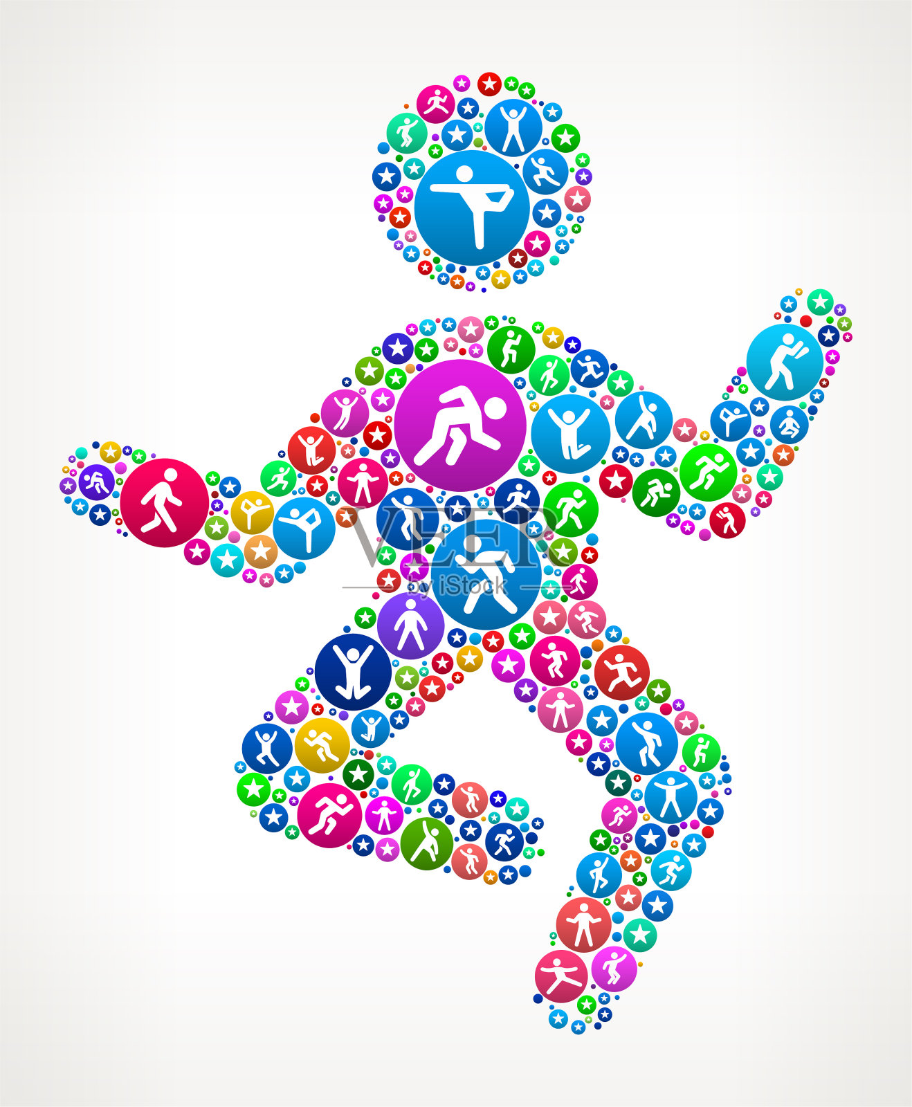 运动健身图标图案背景中的男人插画图片素材