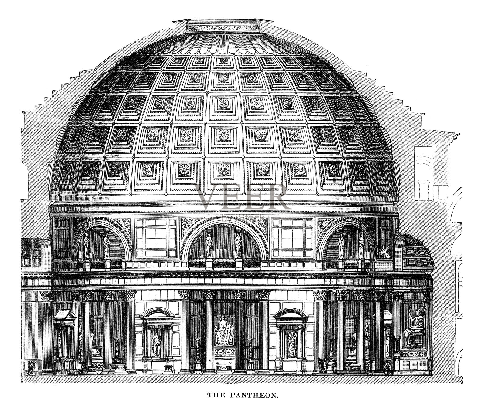 罗马的万神殿插画图片素材