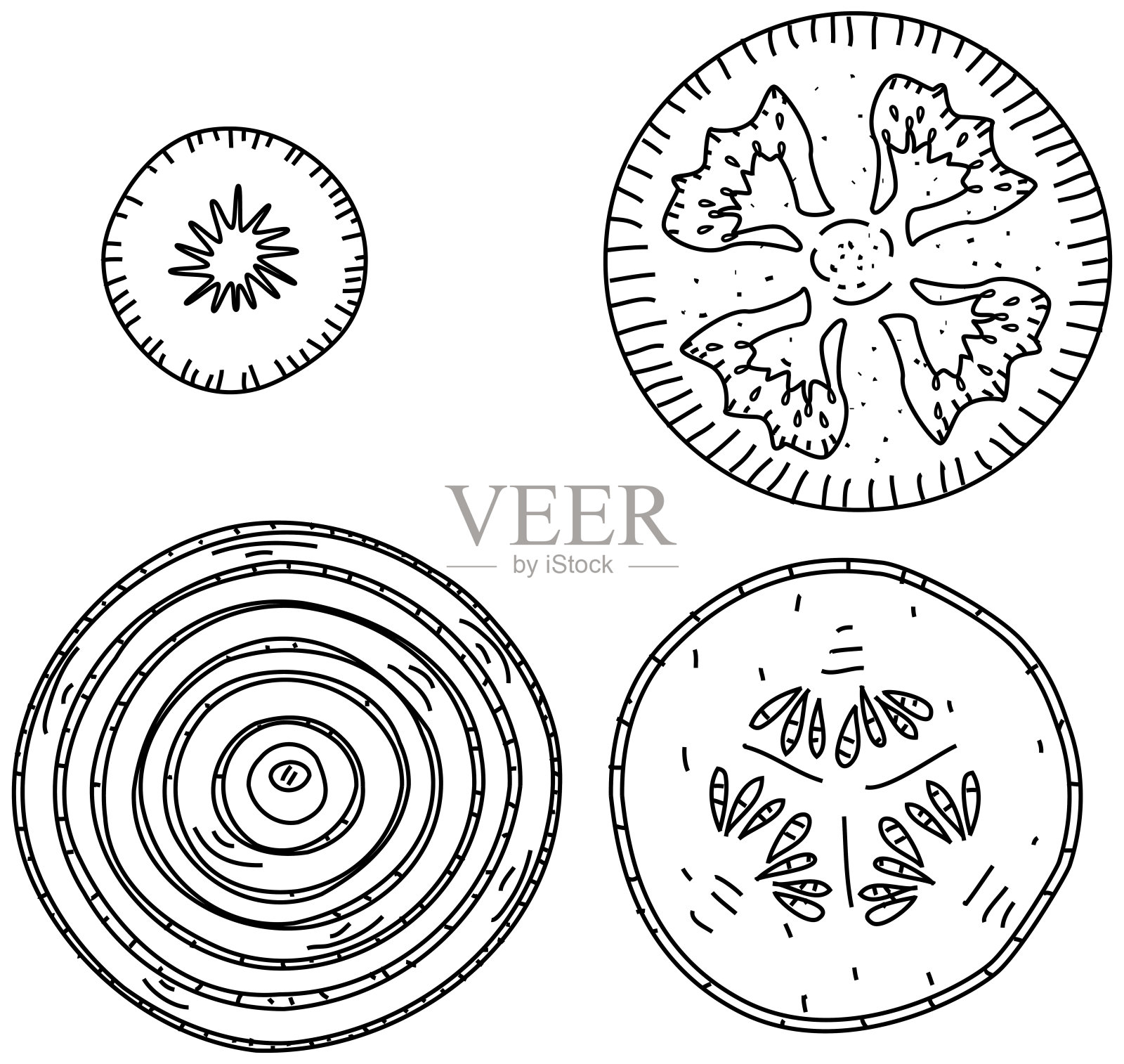 手绘蔬菜片插画图片素材