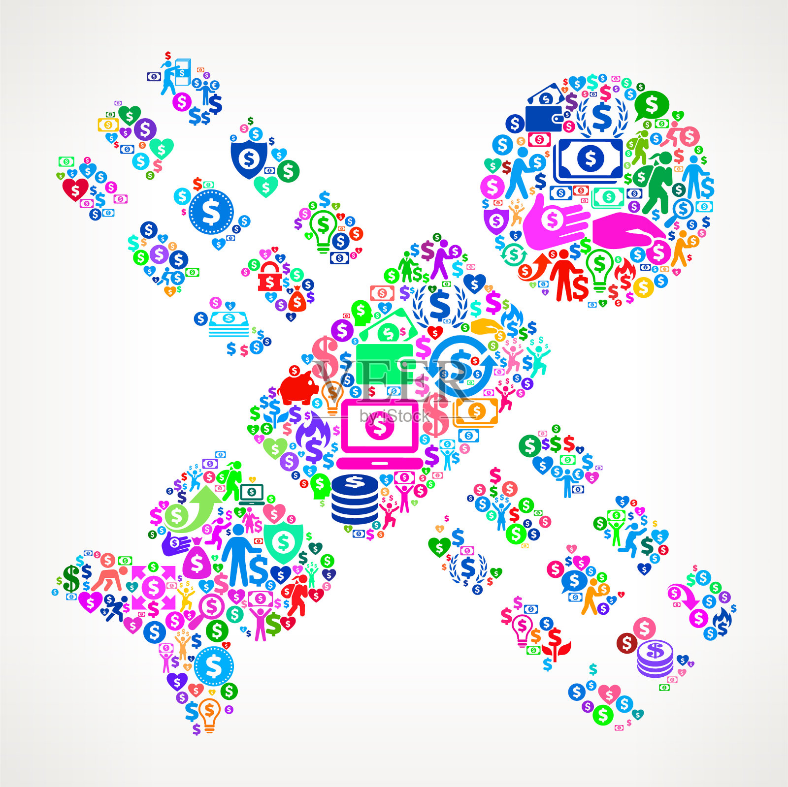 卫星金钱矢量图标模式插画图片素材