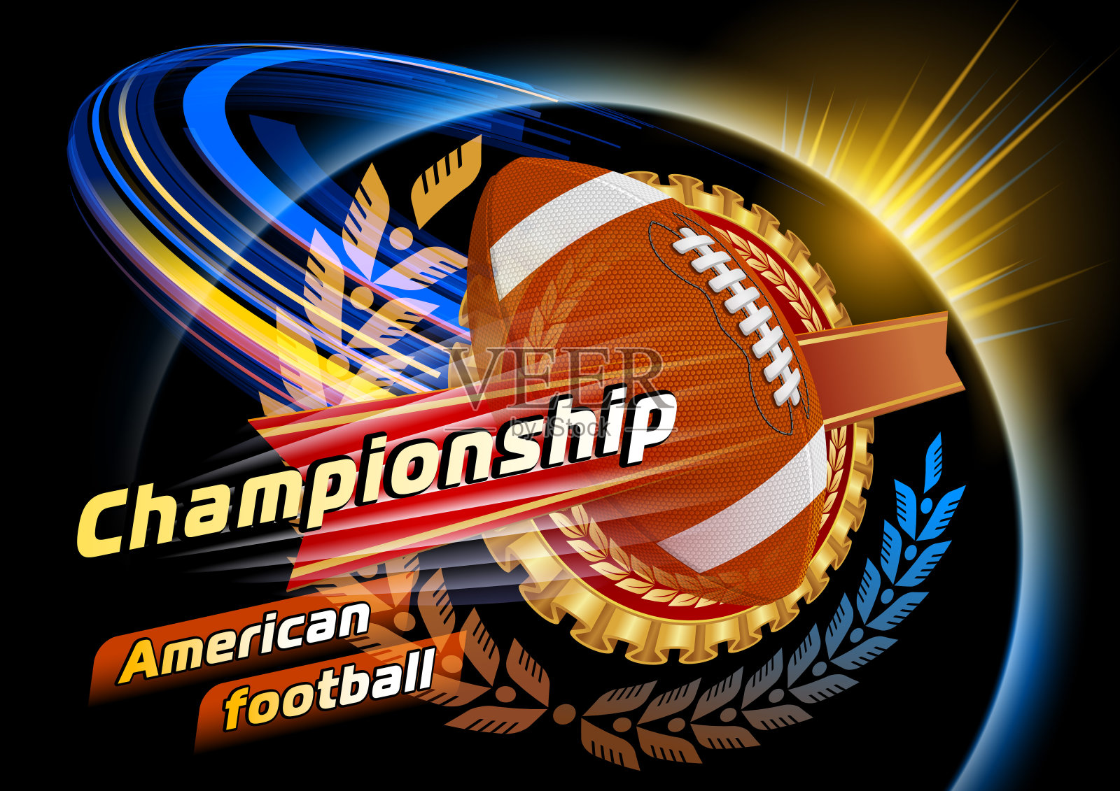 美式足球插画图片素材