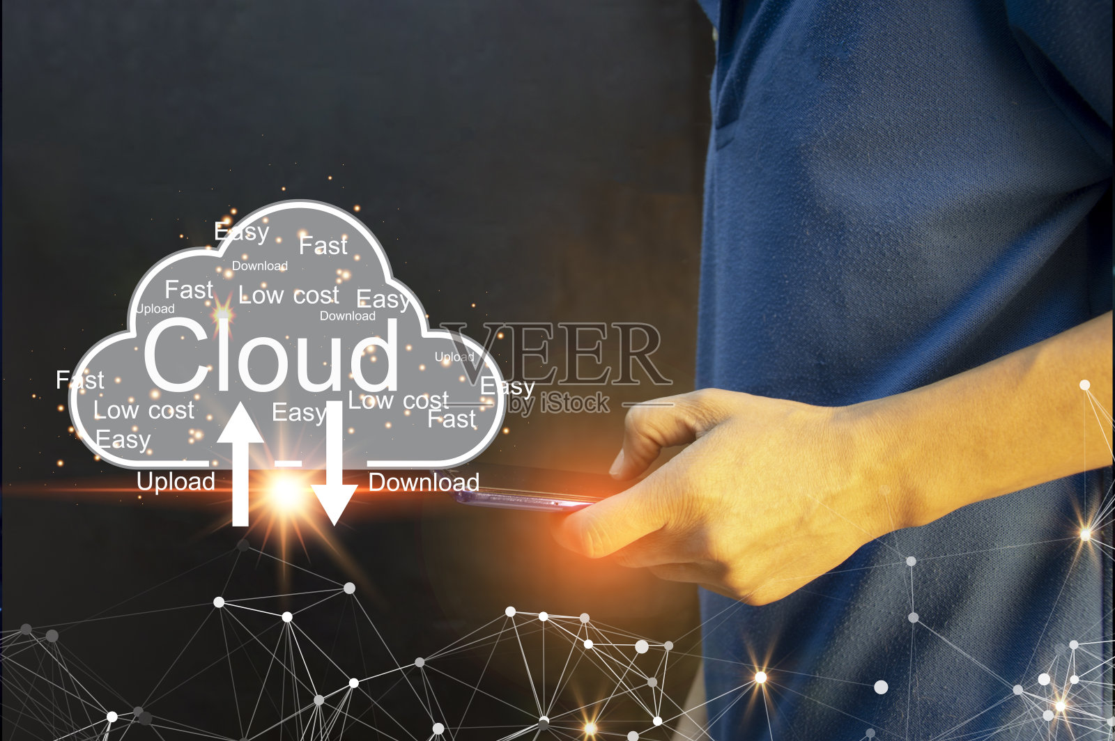 采用在线云系统的概念，快捷、方便、下载、上传。照片摄影图片