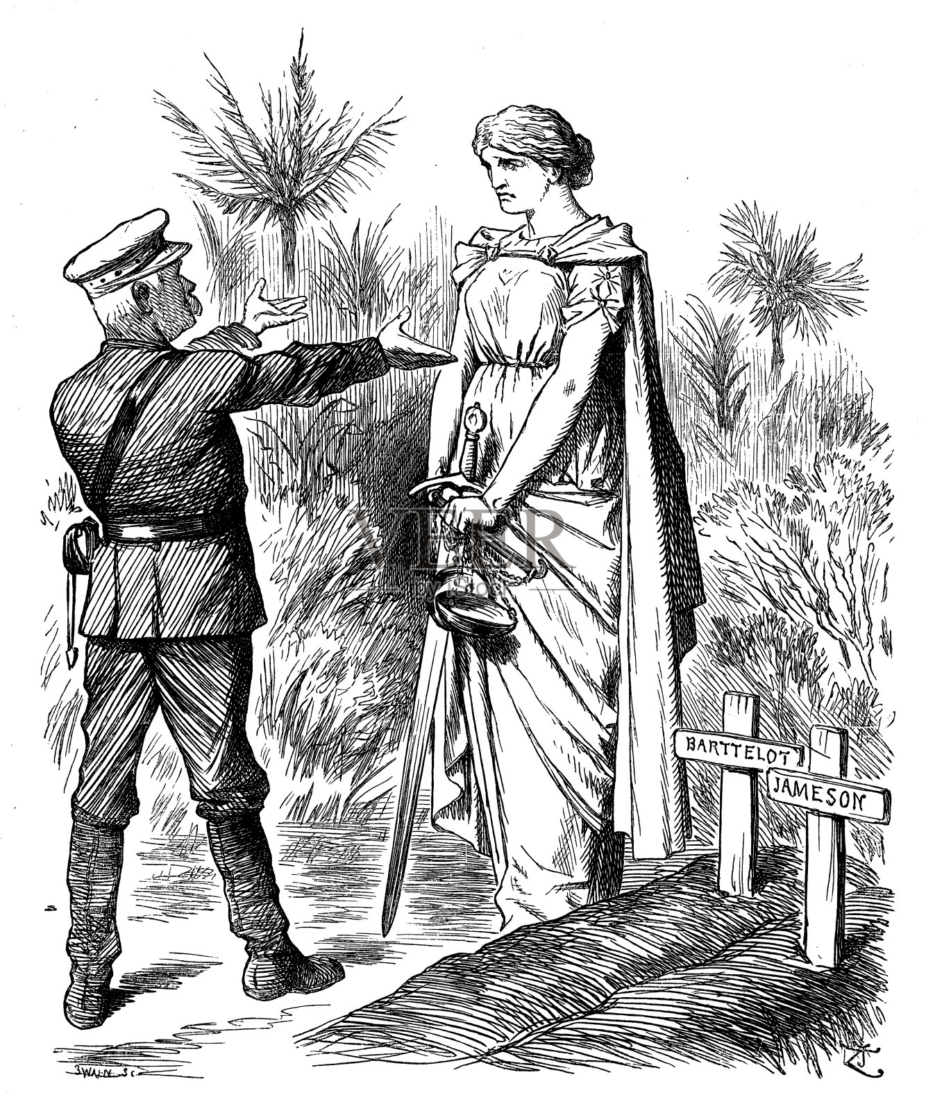 英国伦敦讽刺漫画漫画漫画插图:正义插画图片素材