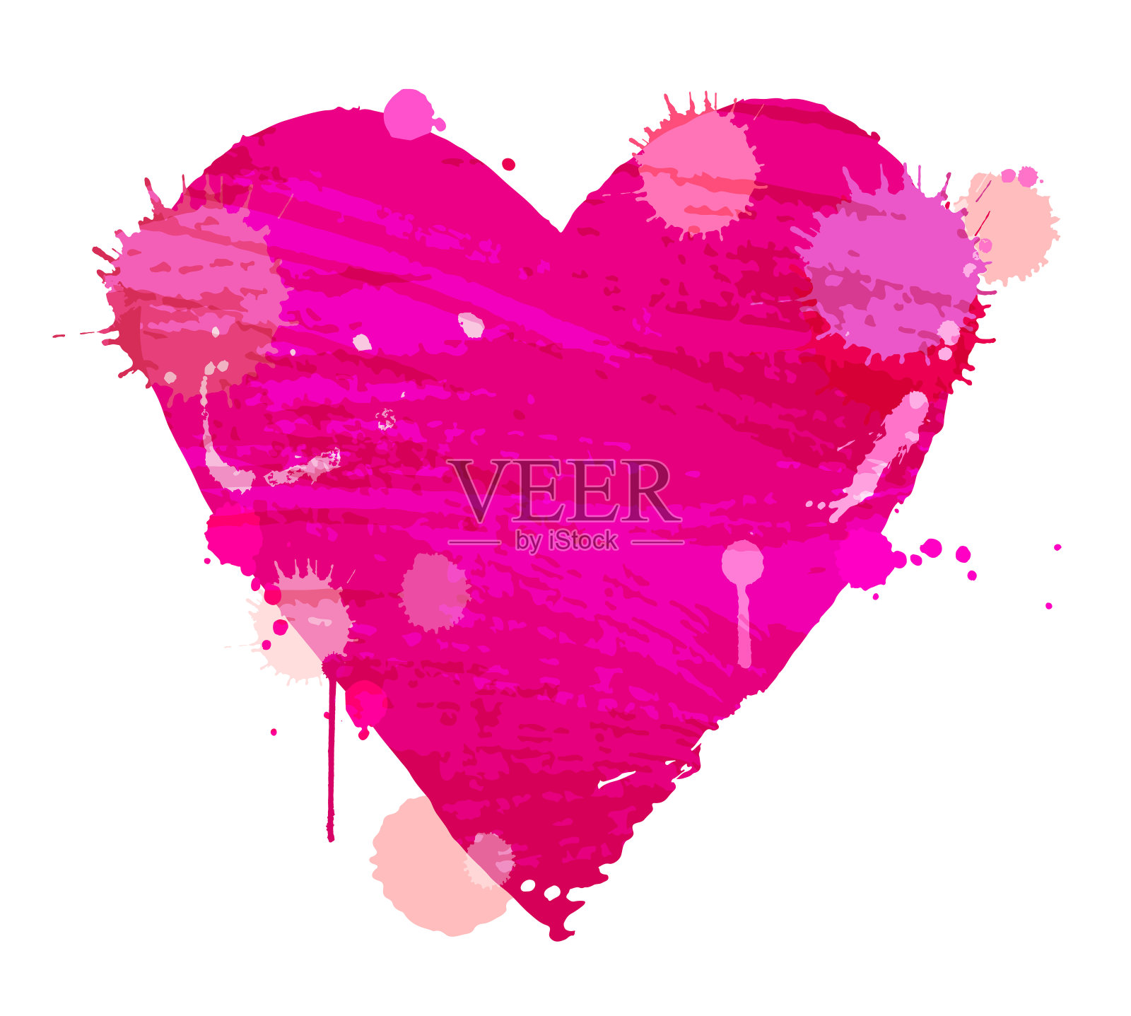 漆成红色的心插画图片素材