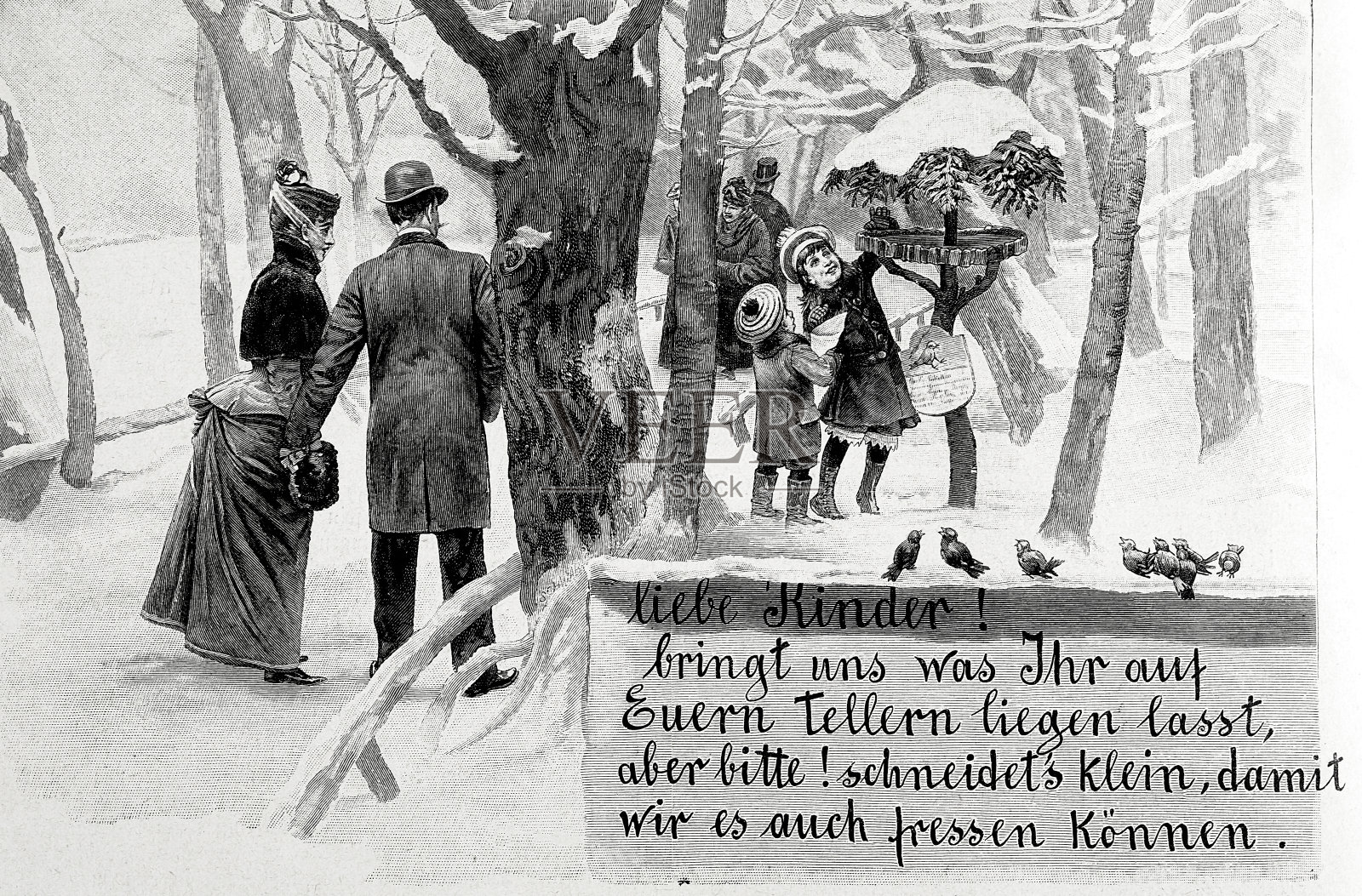 在慕尼黑的英国花园为鸟类喂食的地方插画图片素材