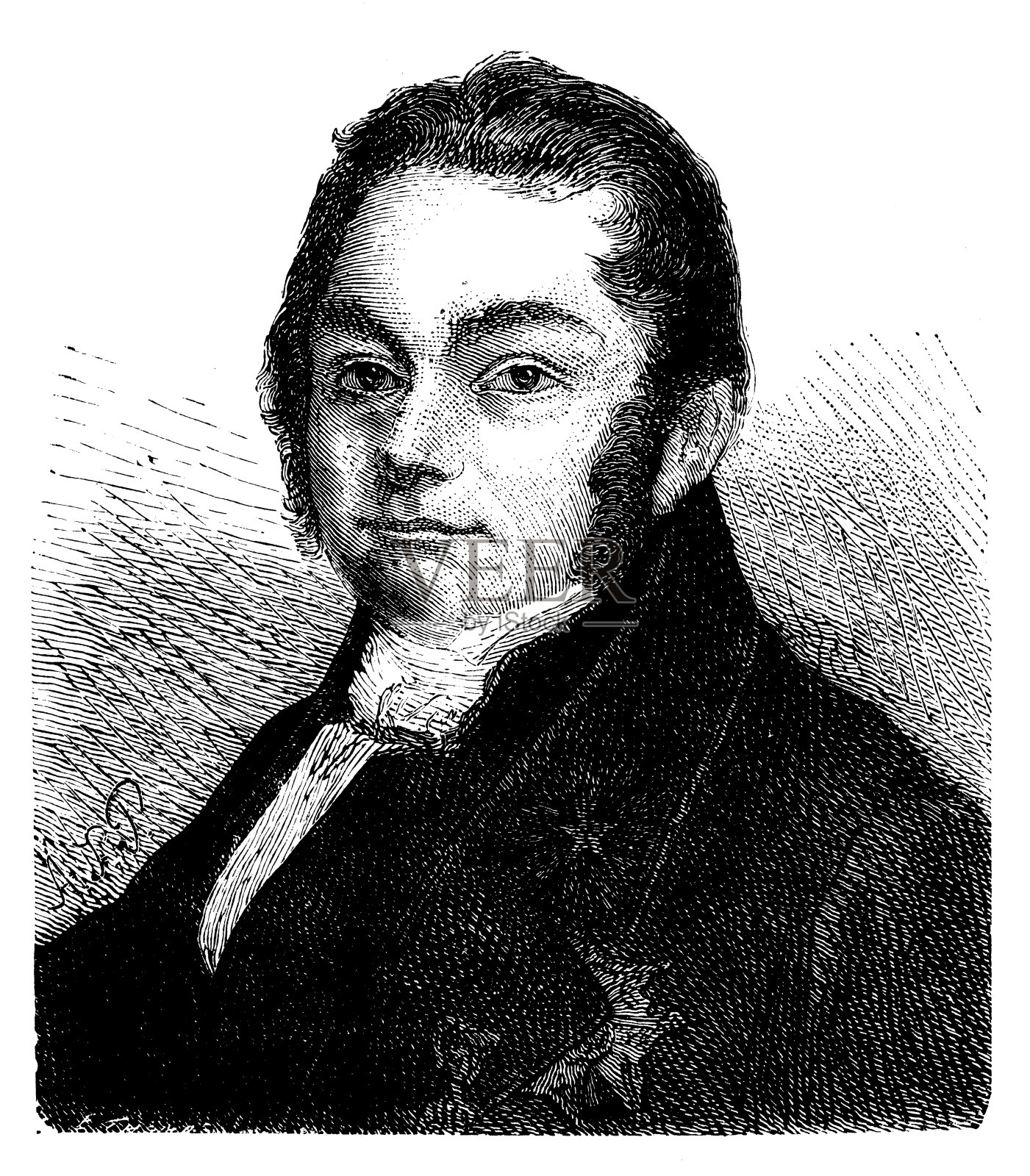 科学家的古董插图:贝采里乌斯插画图片素材