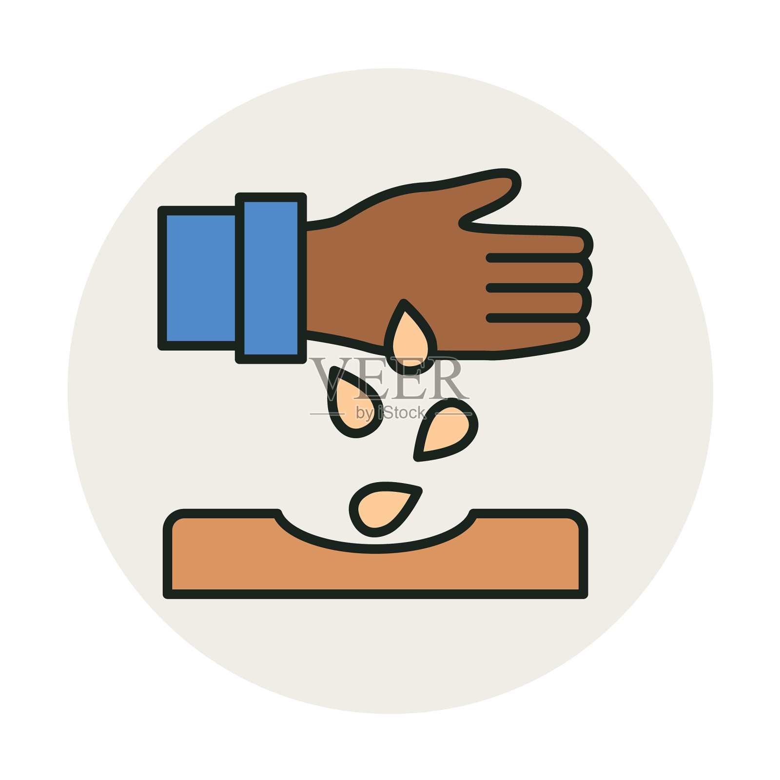 播种农业和耕作细线图标插画图片素材