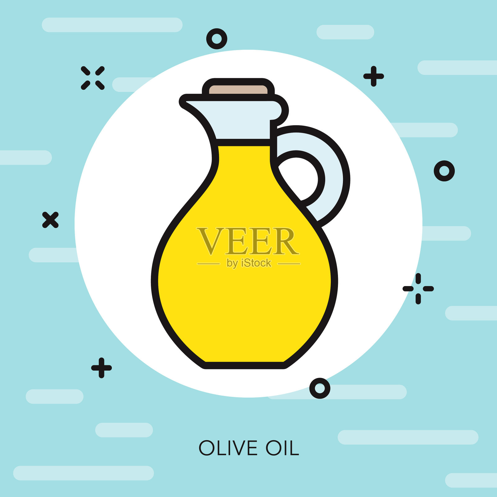 橄榄油葡萄牙细线图标插画图片素材