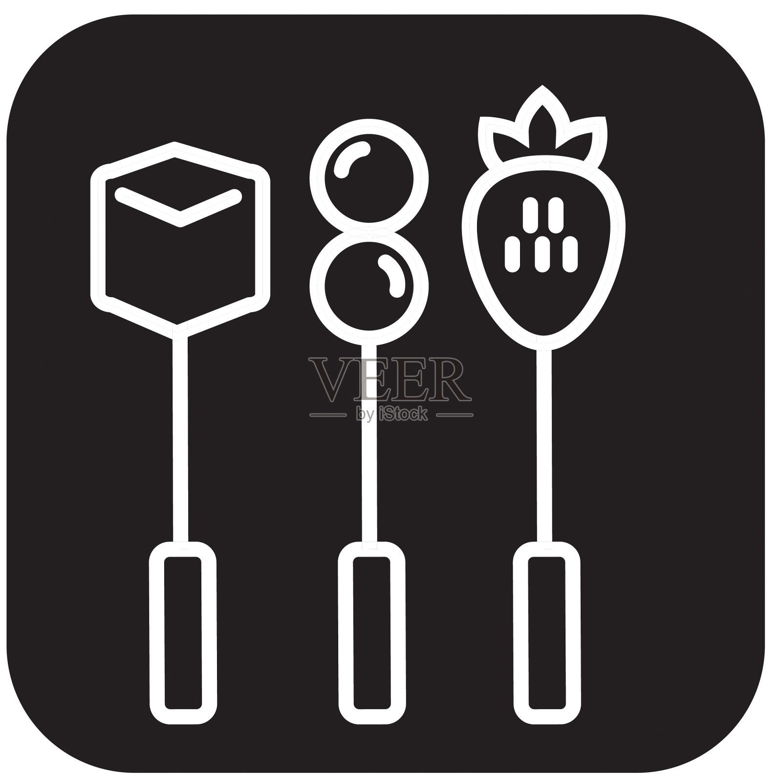 火锅平面简单的轮廓线艺术设计图标插画图片素材