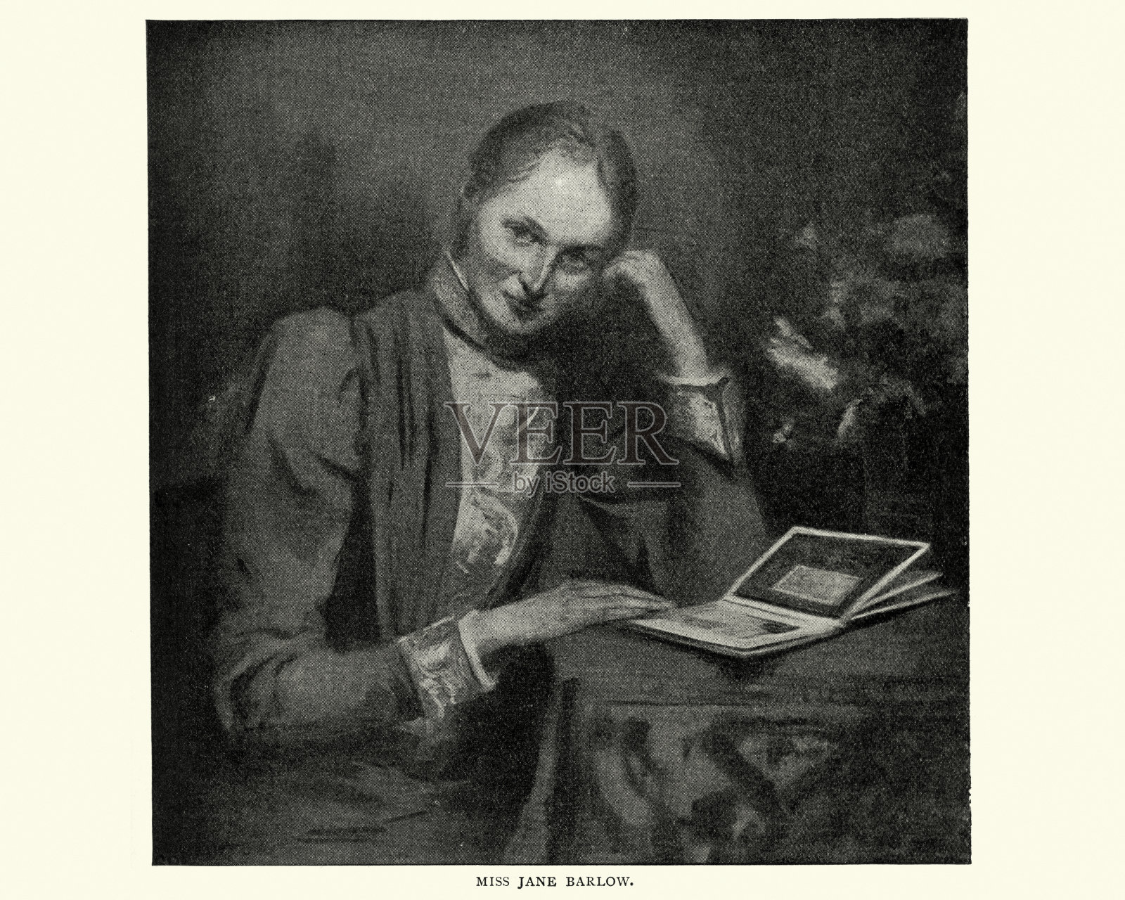 简·巴洛，19世纪的爱尔兰作家插画图片素材