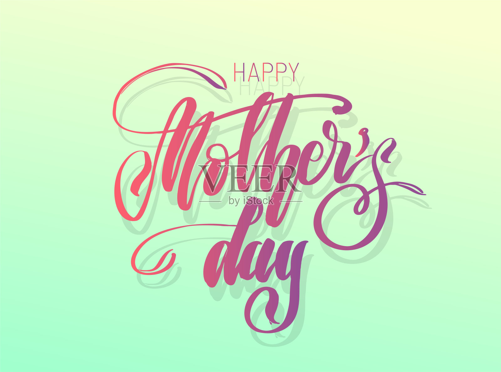 印有“母亲节快乐”字样的明信片插画图片素材