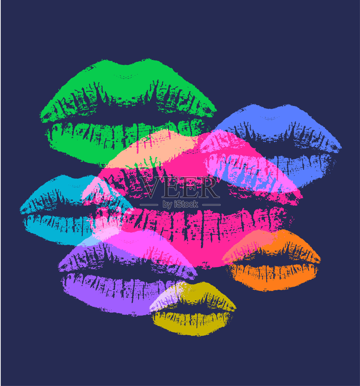 女人的嘴唇插画图片素材