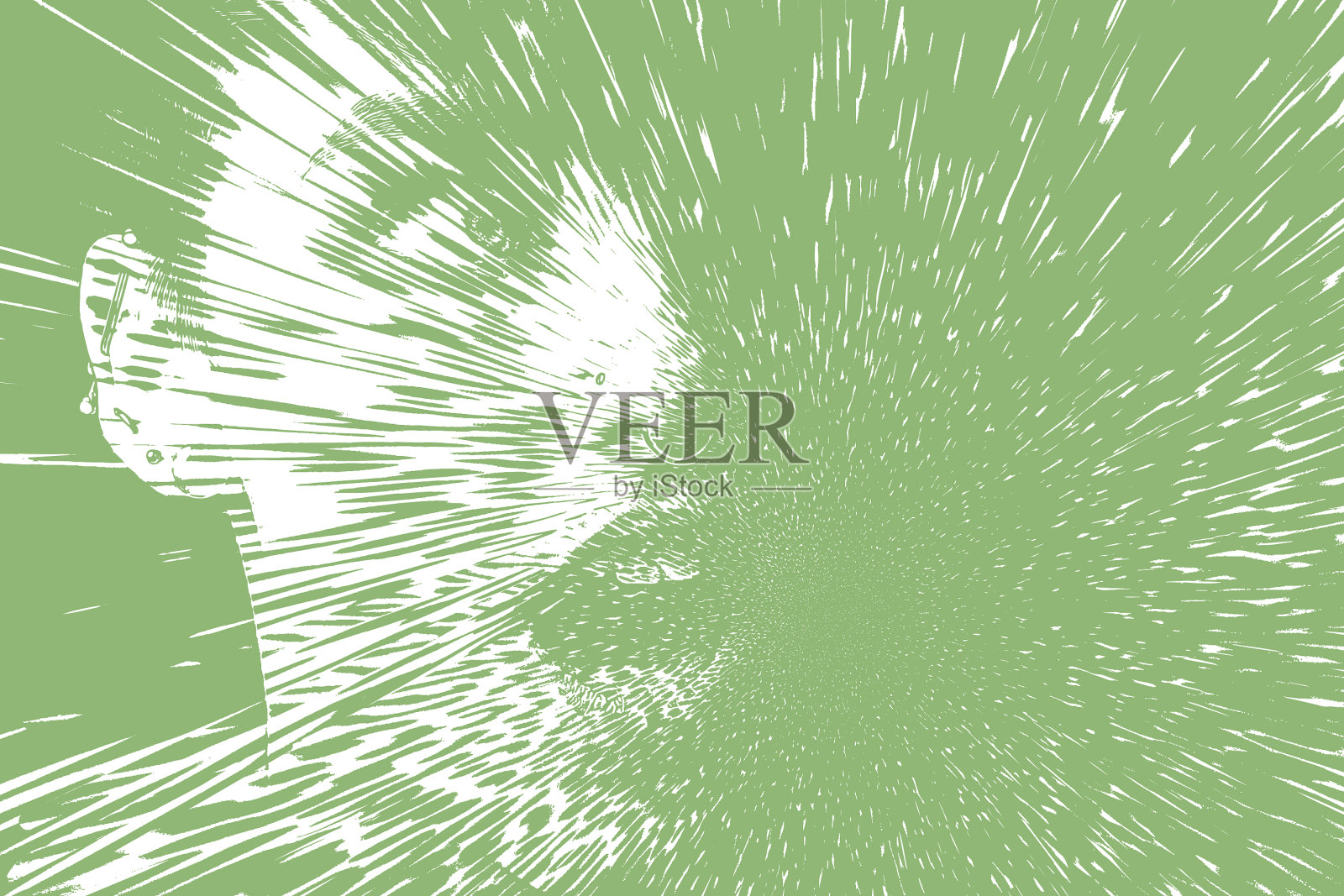 年轻女子的脸用故障技术溶解插画图片素材