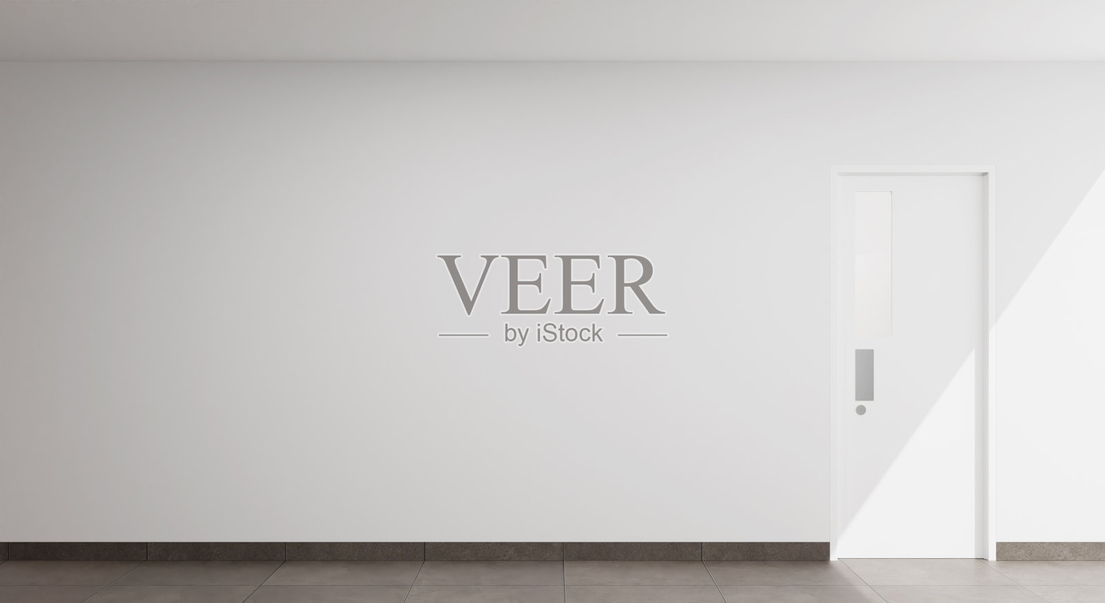 室内复制空间背景与教室门3D渲染插图照片摄影图片