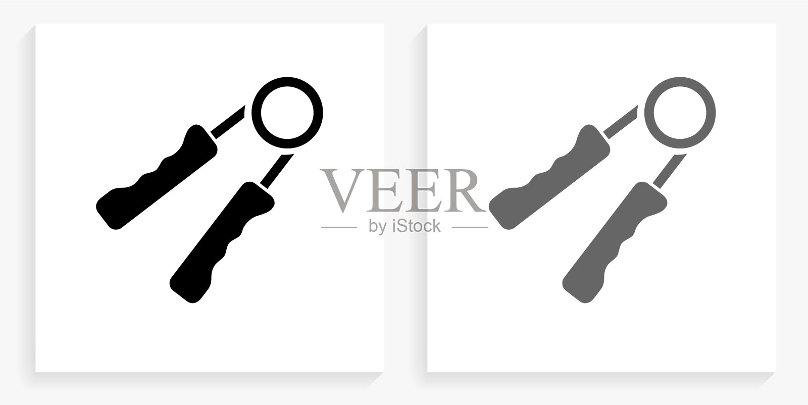 手握黑白方形图标插画图片素材