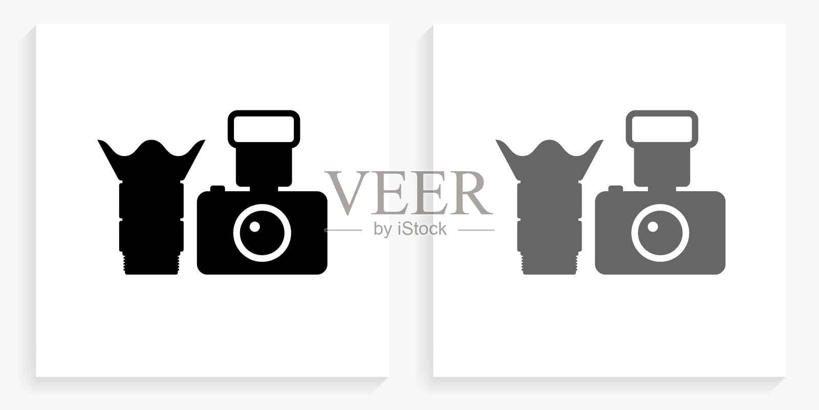 相机黑白方形图标插画图片素材