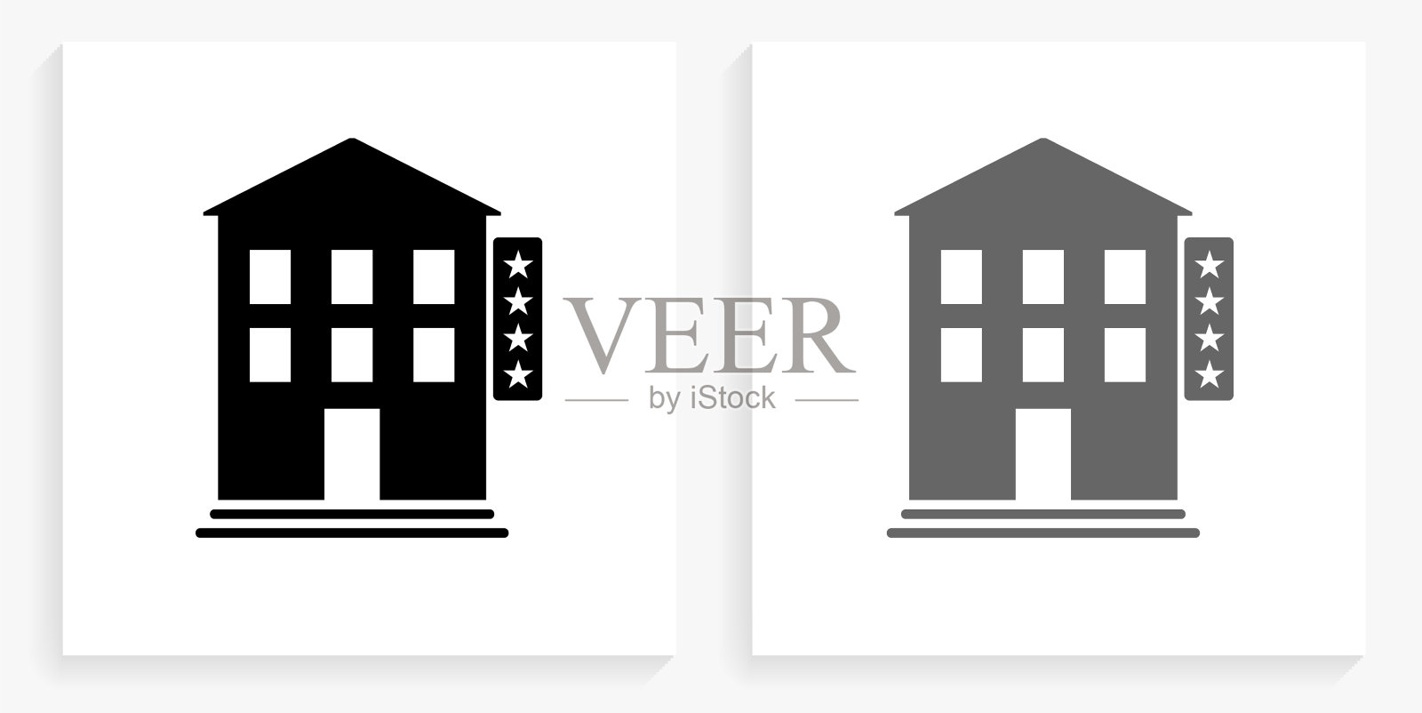 五星级酒店黑白广场图标插画图片素材