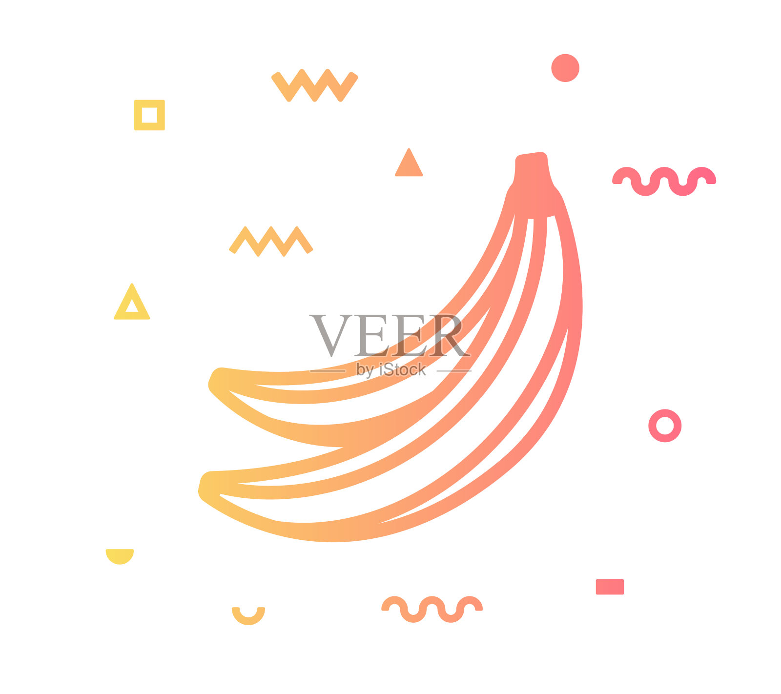 热带水果系列风格图标设计插画图片素材