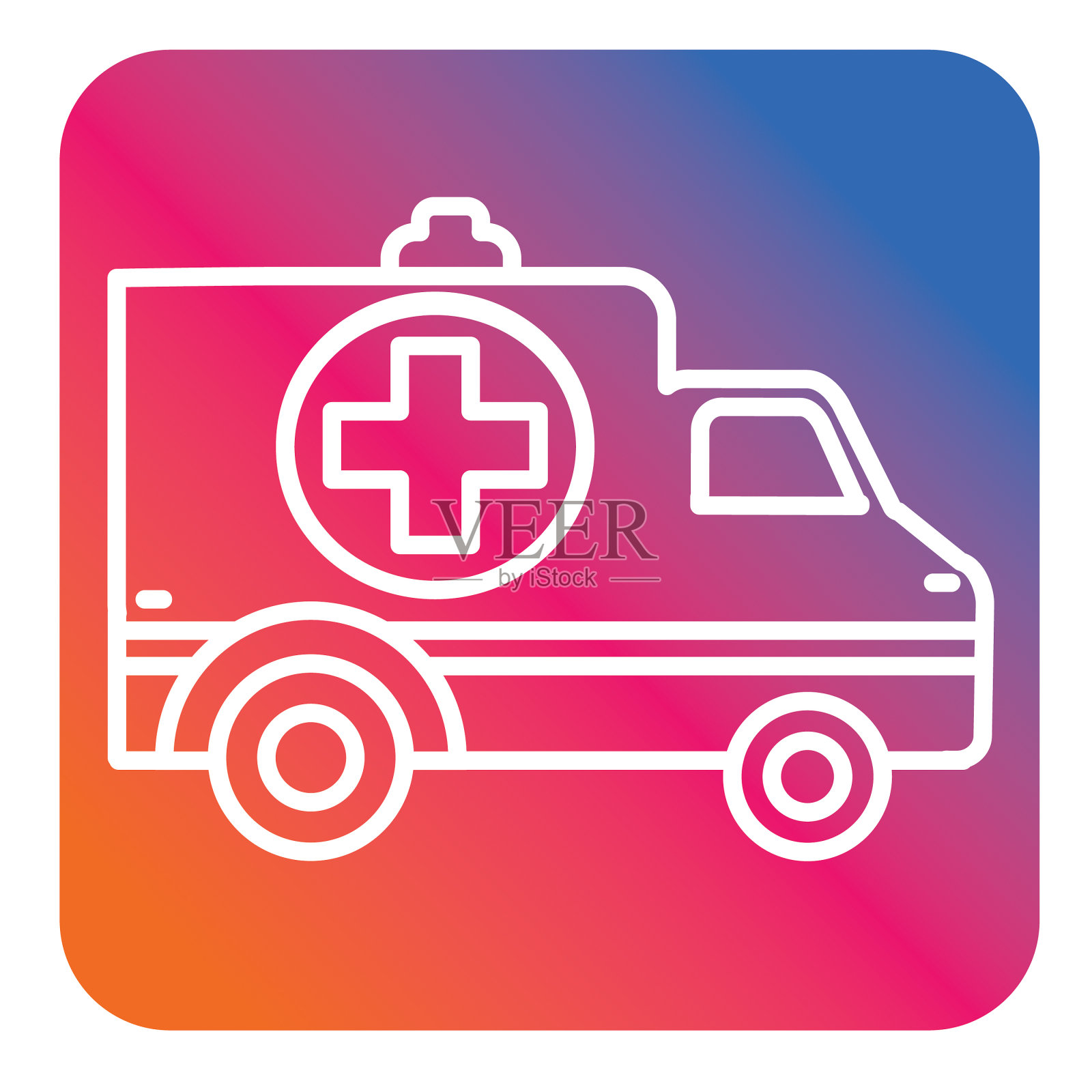 紧急护身符运输主题图标轮廓线艺术风格插画图片素材