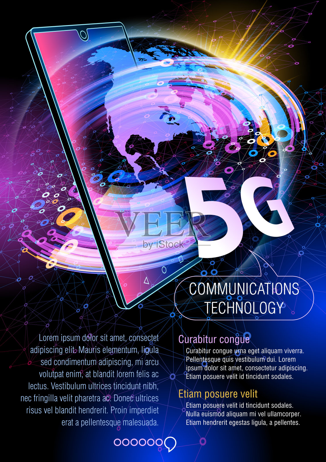 智能手机，通讯技术插画图片素材