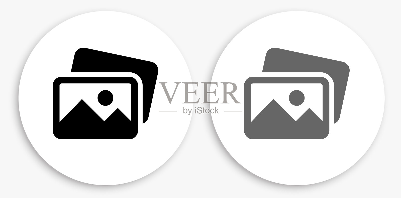 图片黑色和白色圆形图标插画图片素材