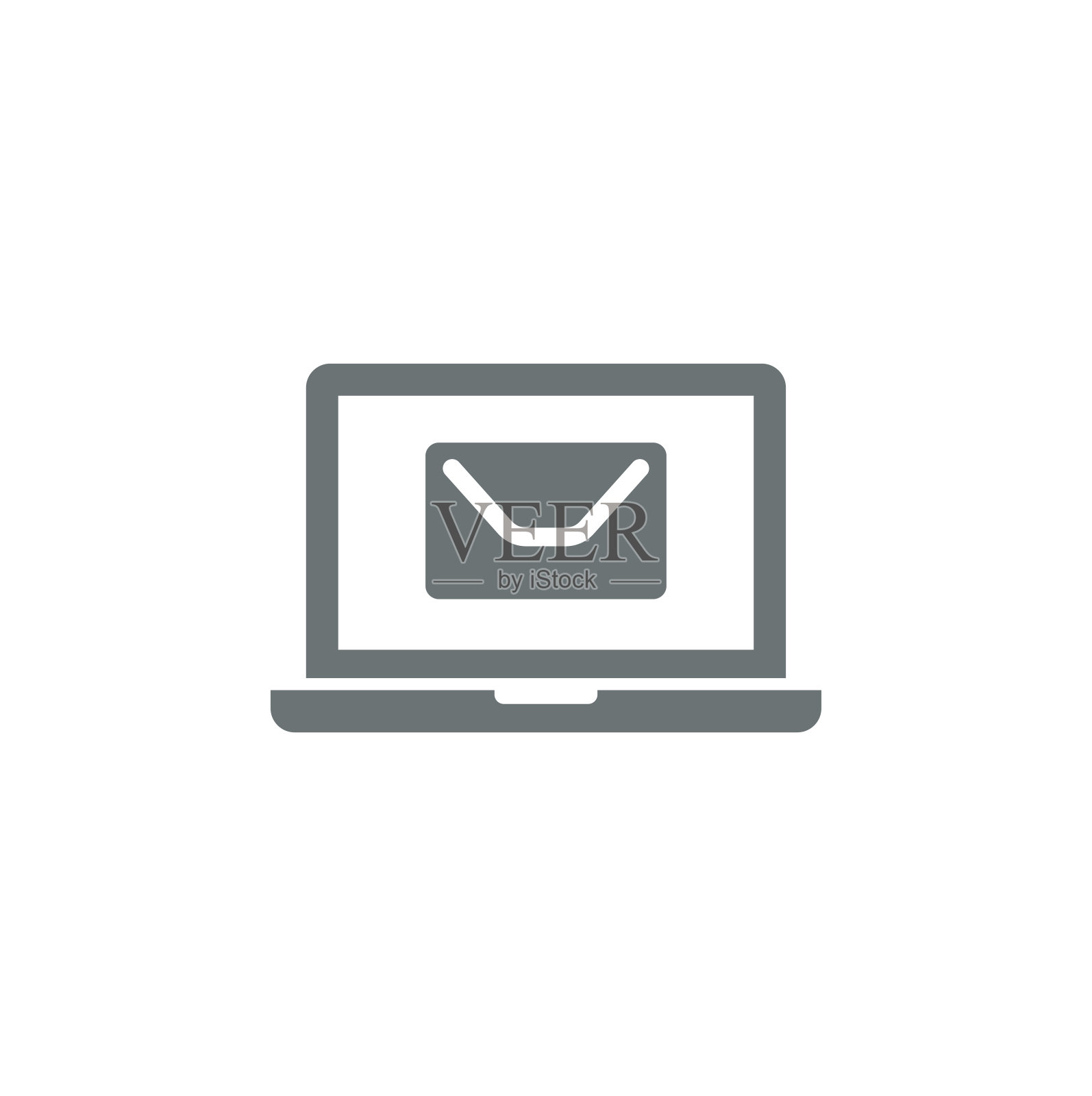 带有邮件图标的笔记本电脑图标素材