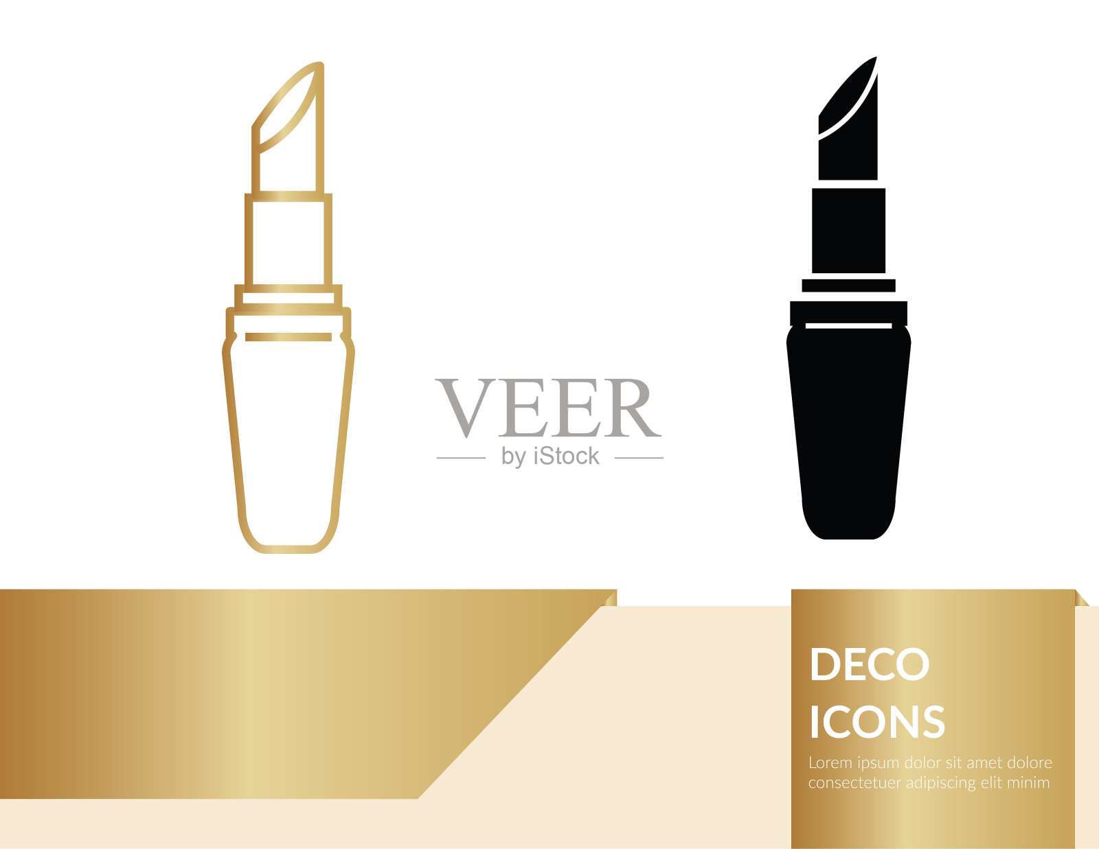 装饰图标横幅-口红插画图片素材